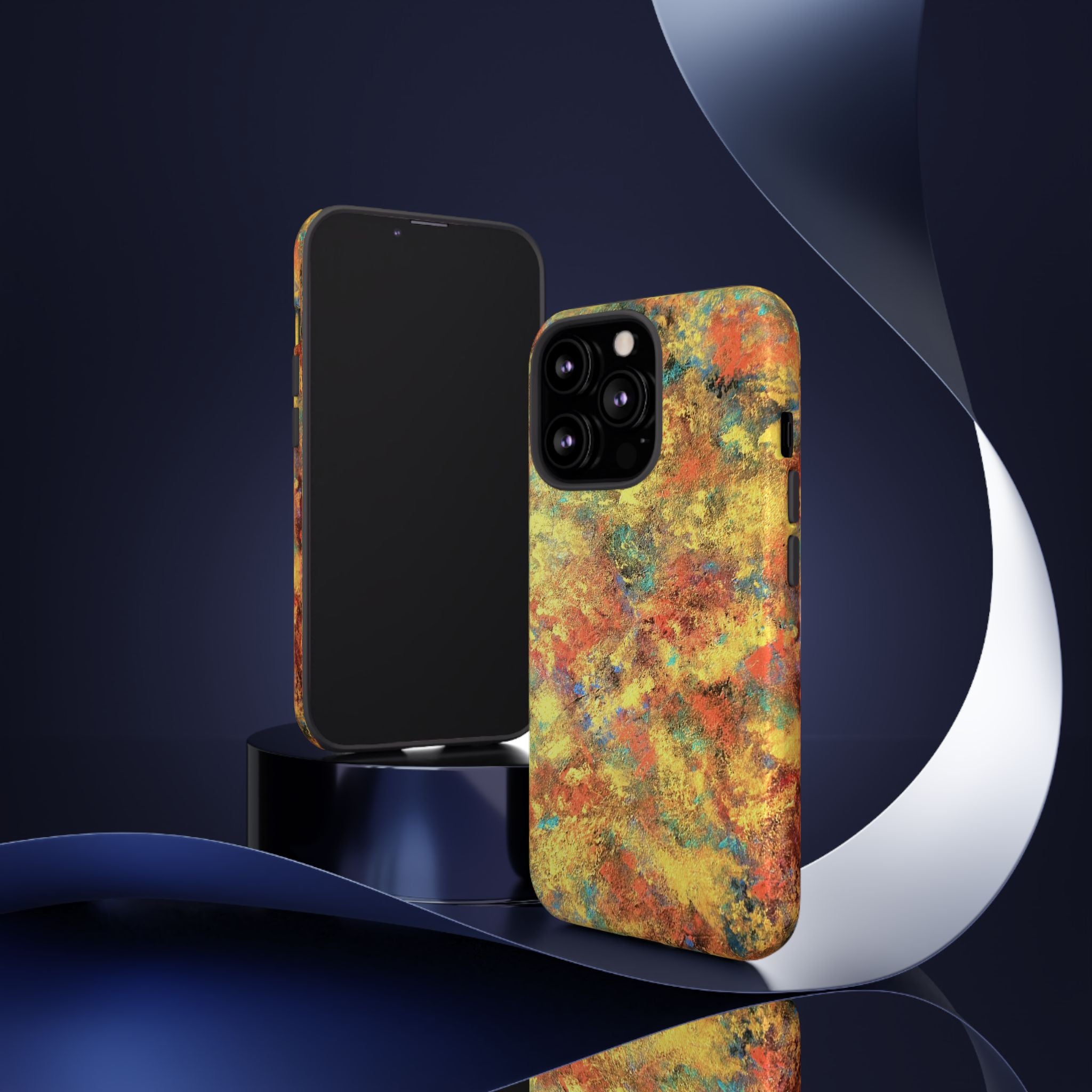 Abstract Autumn Marble Phone Case — Protective iPhone Cover with Warm Fall Colors