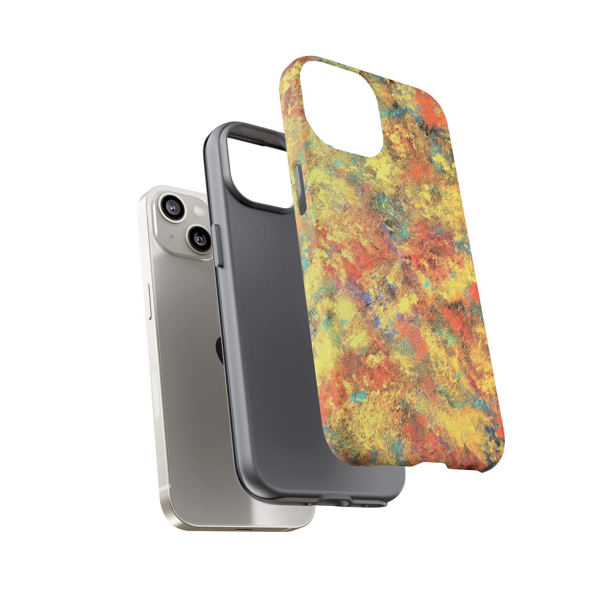 Abstract Autumn Marble Phone Case — Protective iPhone Cover with Warm Fall Colors