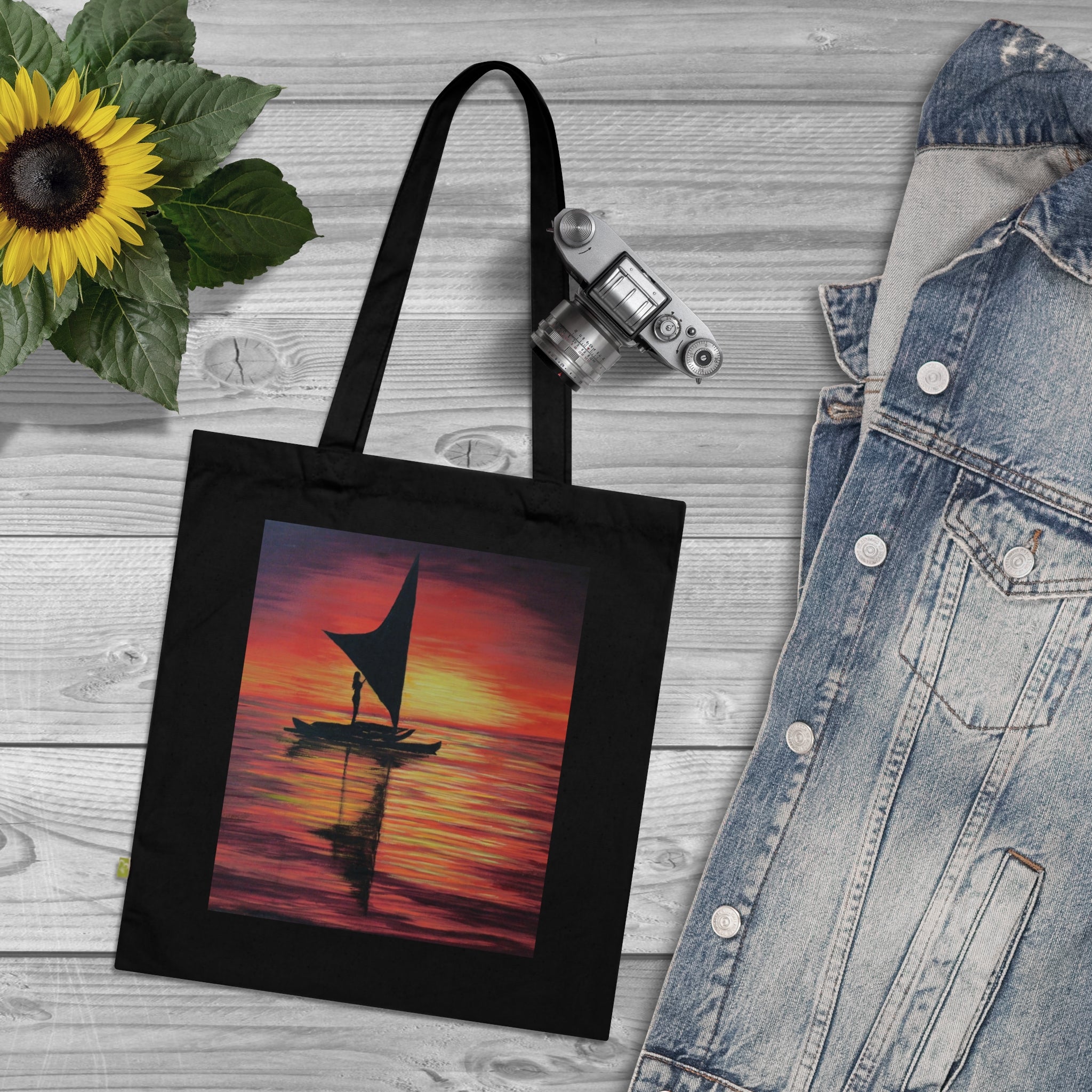 Sailboat Sunset Organic Cotton Tote Bag