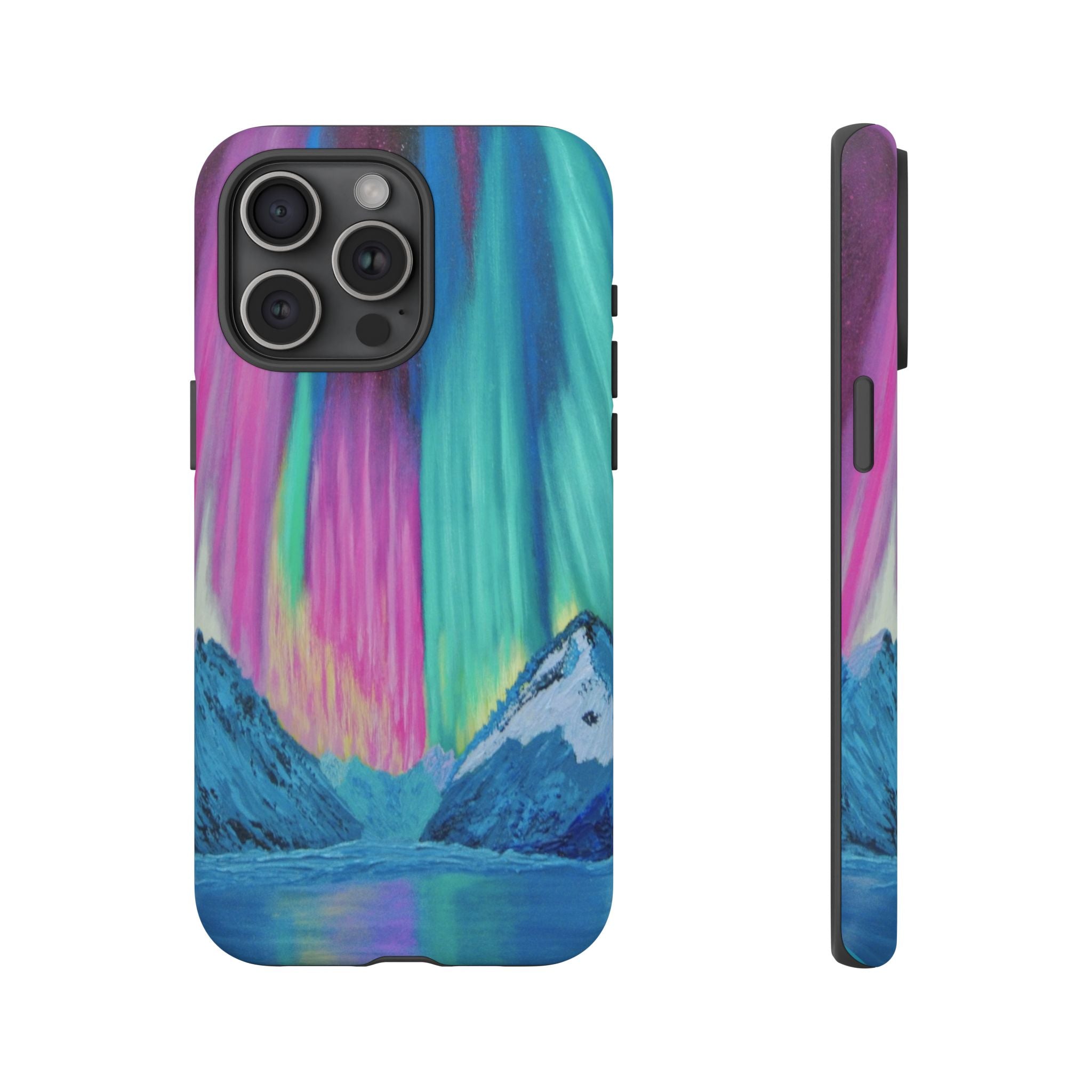 Aurora Mountain Tough Phone Case — Northern Lights Protective iPhone Cover