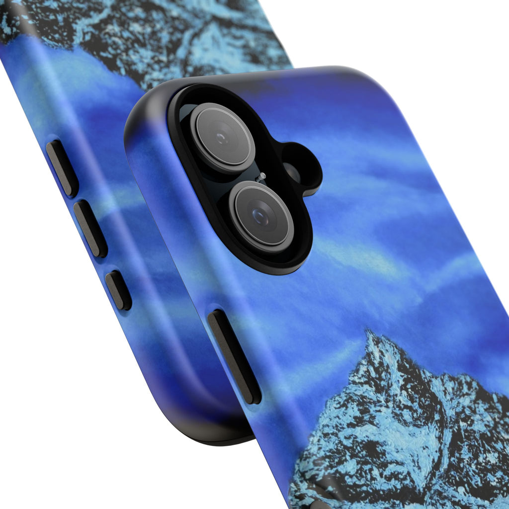 Mountain Peak Blue Tough Phone Case — Rugged Protective iPhone Cover