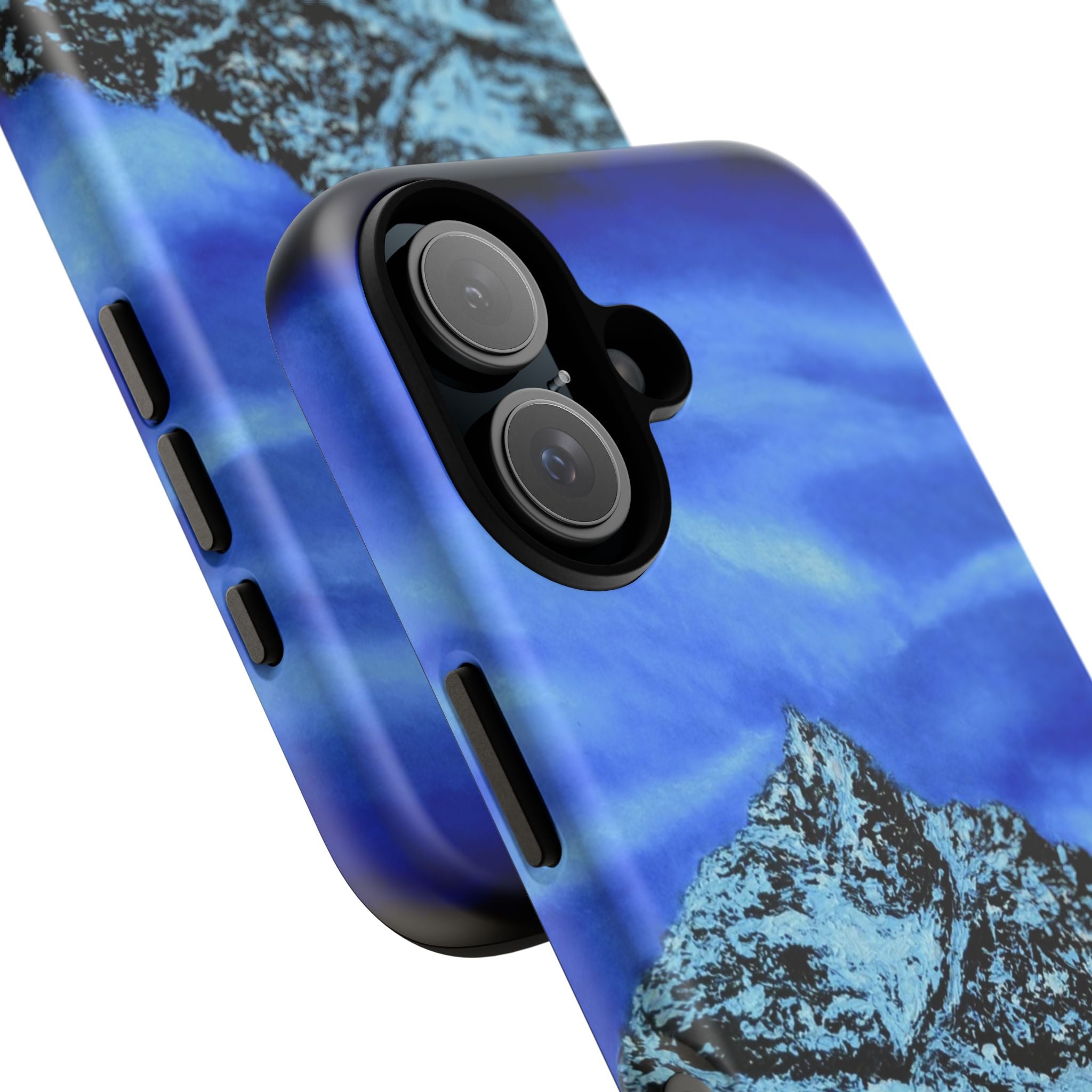 Mountain Peak Blue Tough Phone Case — Rugged Protective iPhone Cover