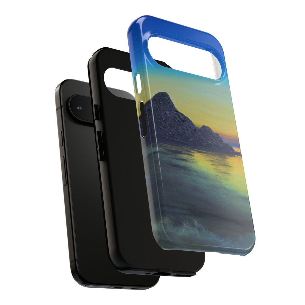 Sunset Cove Phone Case — Durable Protective Tough Case with Tranquil Beach Landscape
