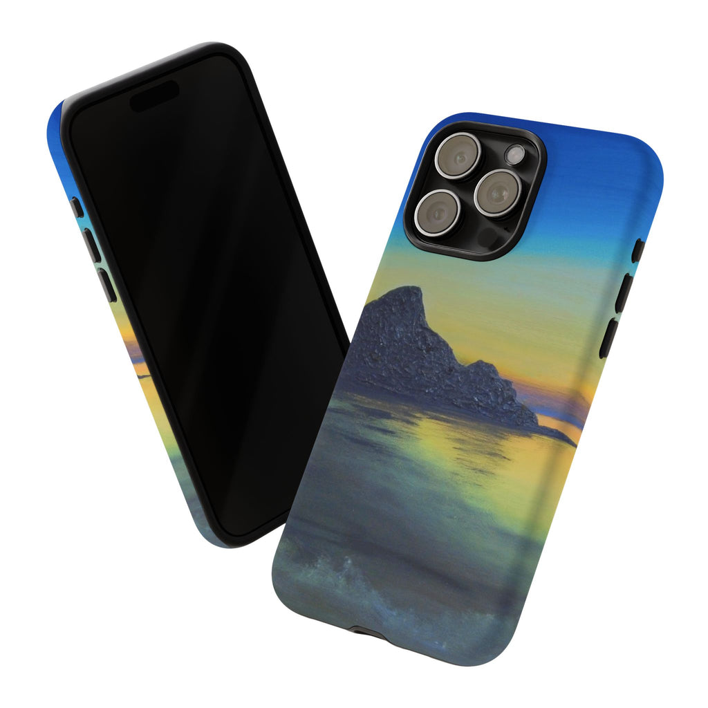 Sunset Cove Phone Case — Durable Protective Tough Case with Tranquil Beach Landscape