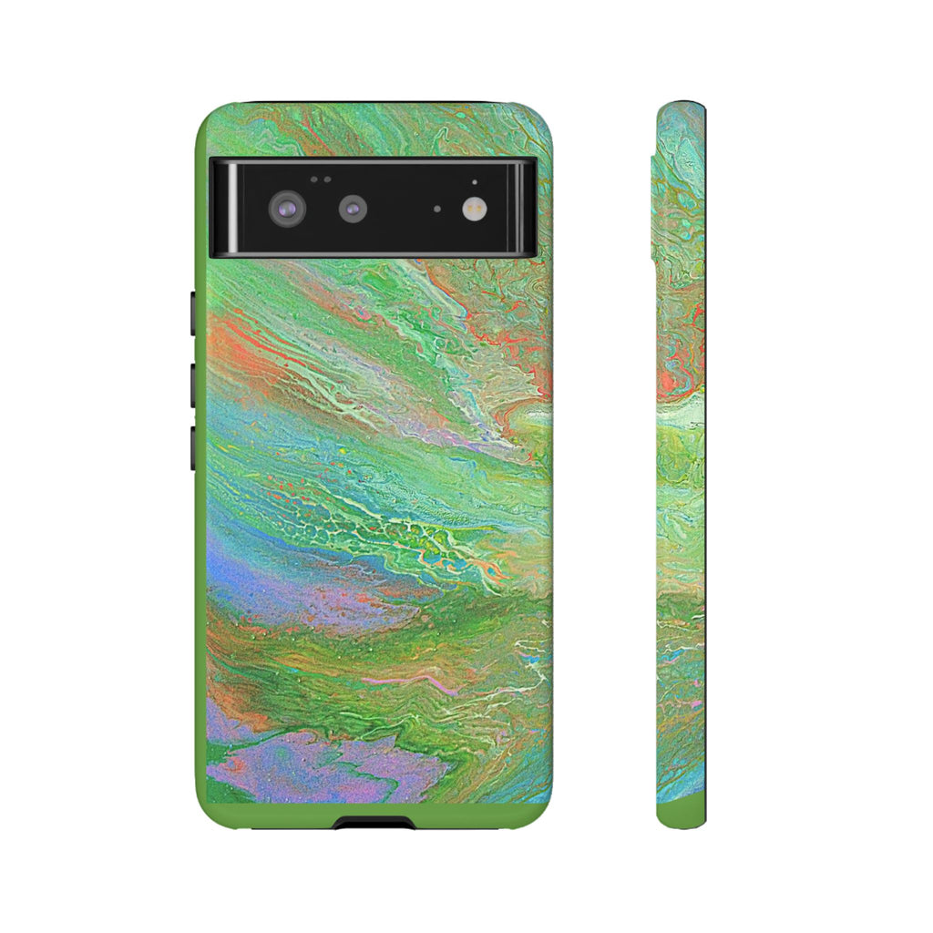Marbled Green Abstract Phone Case — Protective Tough Case for iPhone