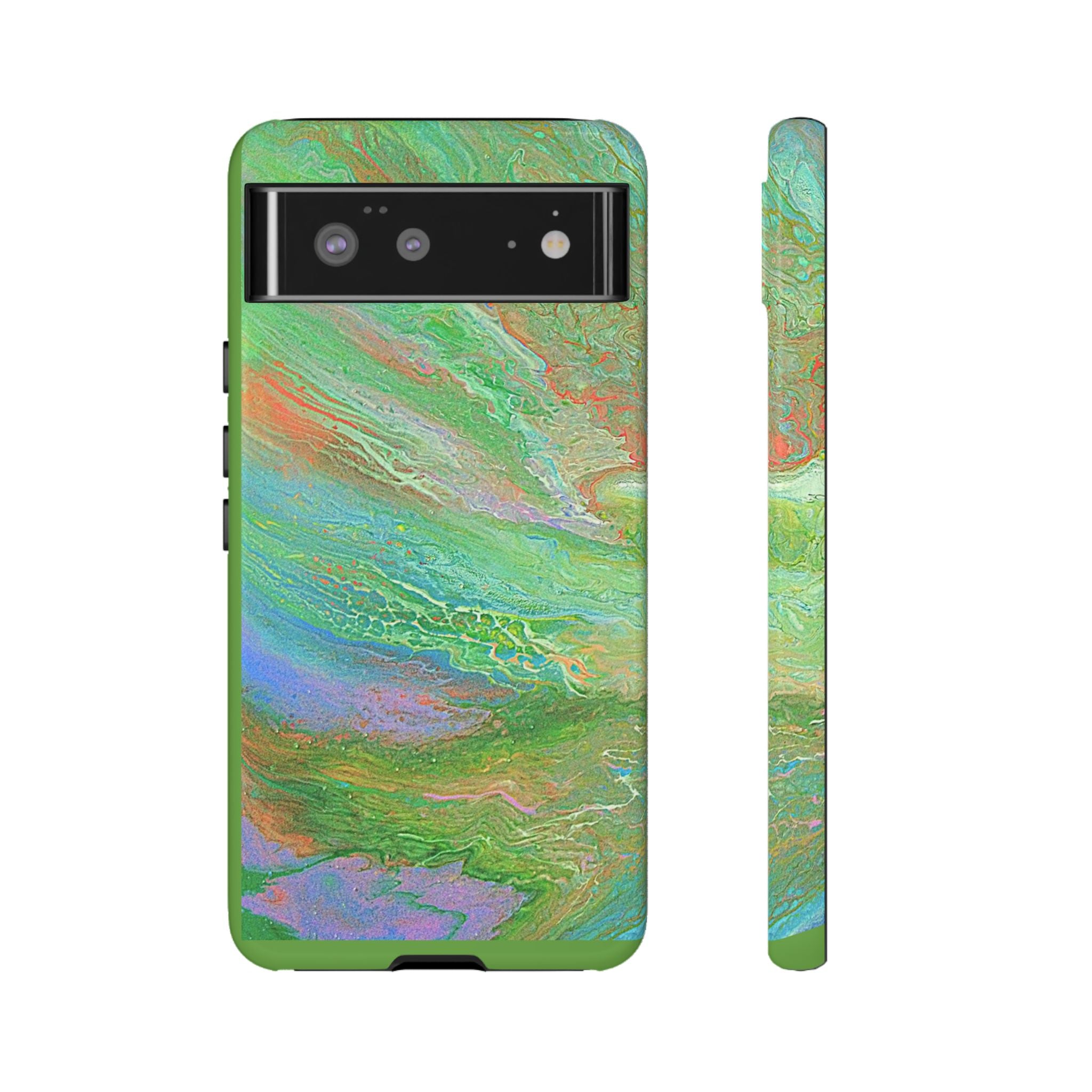 Marbled Green Abstract Phone Case — Protective Tough Case for iPhone