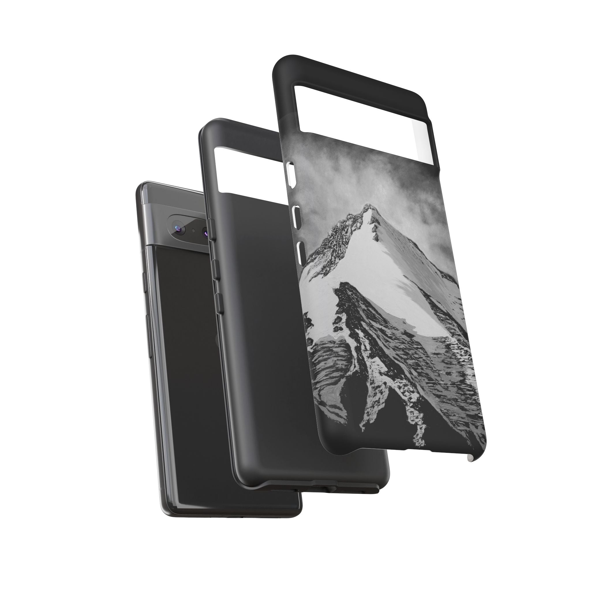 Mountain Peak Phone Case — Black & White Alpine Protective Case
