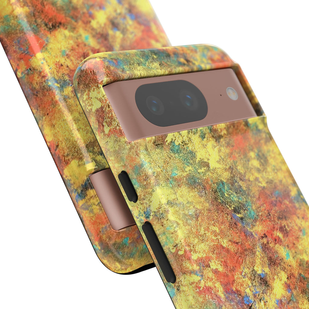 Abstract Autumn Marble Phone Case — Protective iPhone Cover with Warm Fall Colors