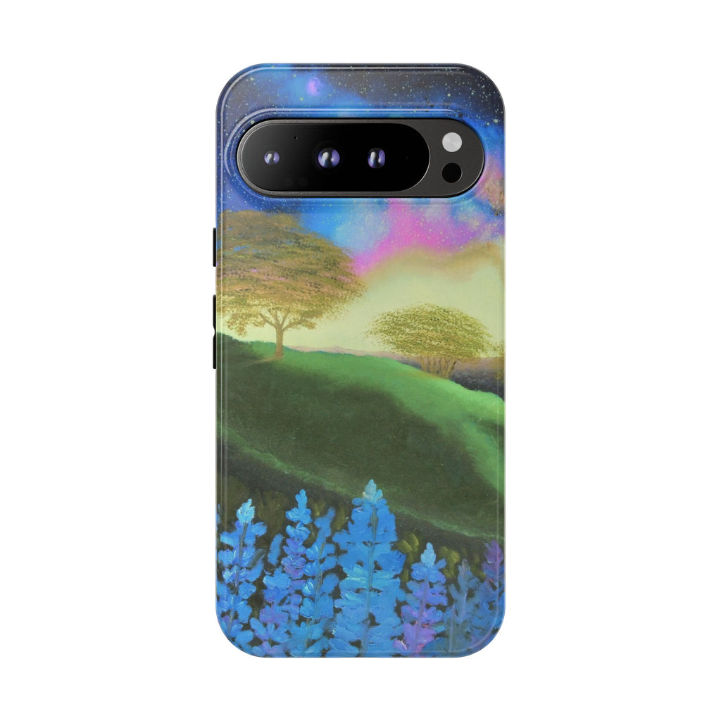 Aurora Nightscape Phone Case — Galaxy Meadow Protective Case