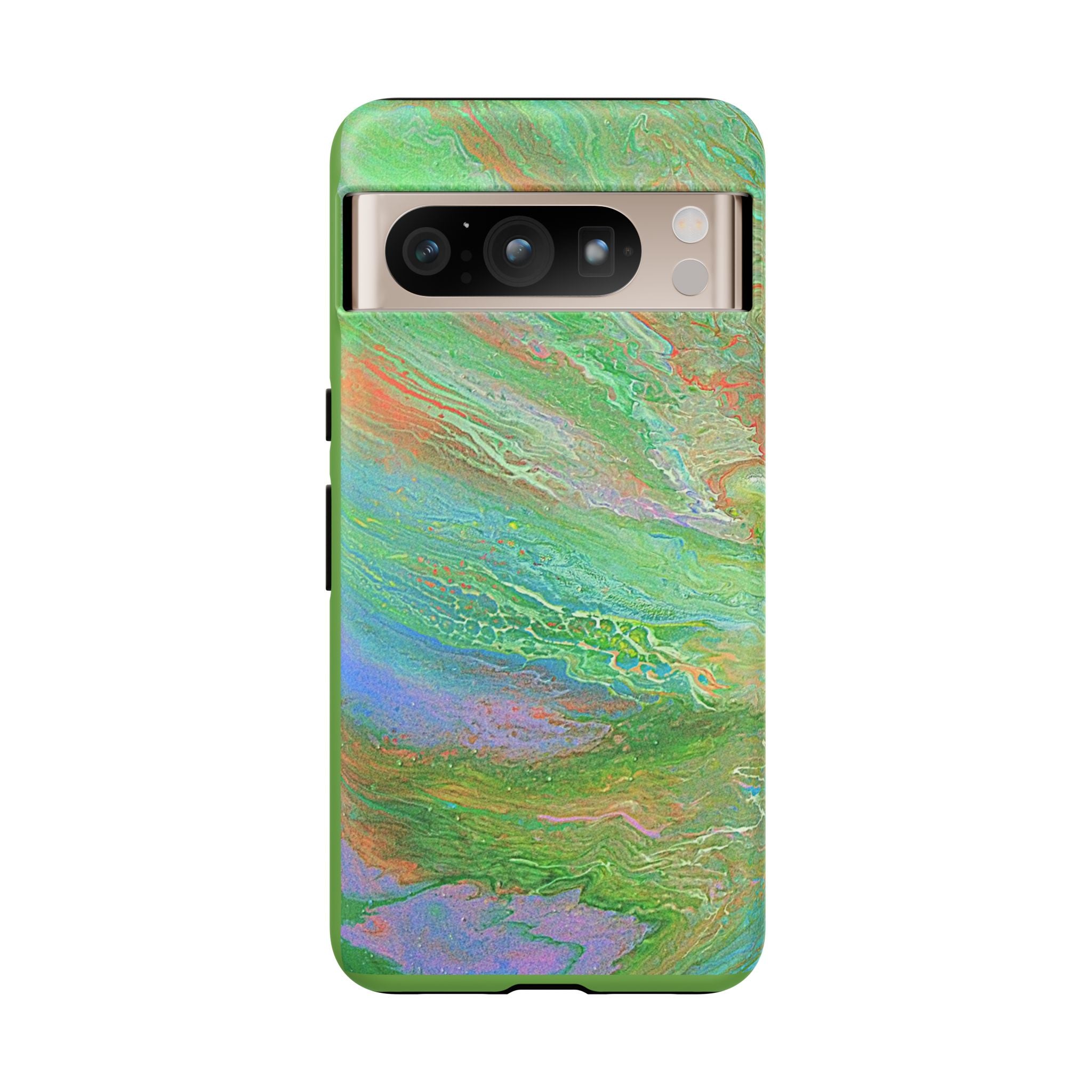 Marbled Green Abstract Phone Case — Protective Tough Case for iPhone