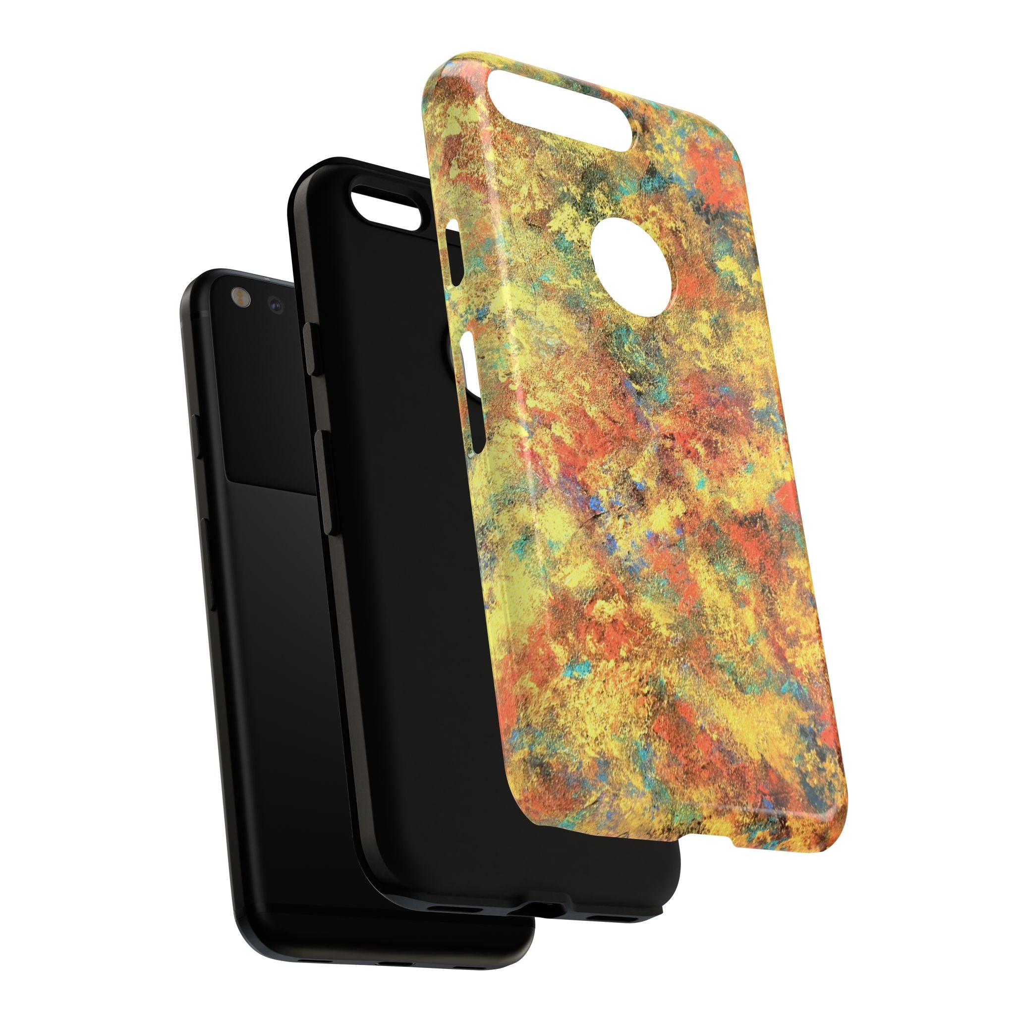 Abstract Autumn Marble Phone Case — Protective iPhone Cover with Warm Fall Colors