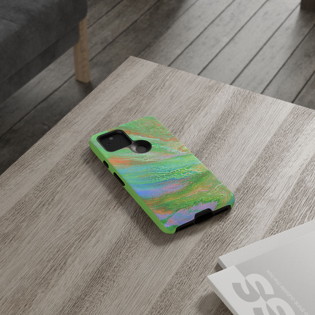 Marbled Green Abstract Phone Case — Protective Tough Case for iPhone