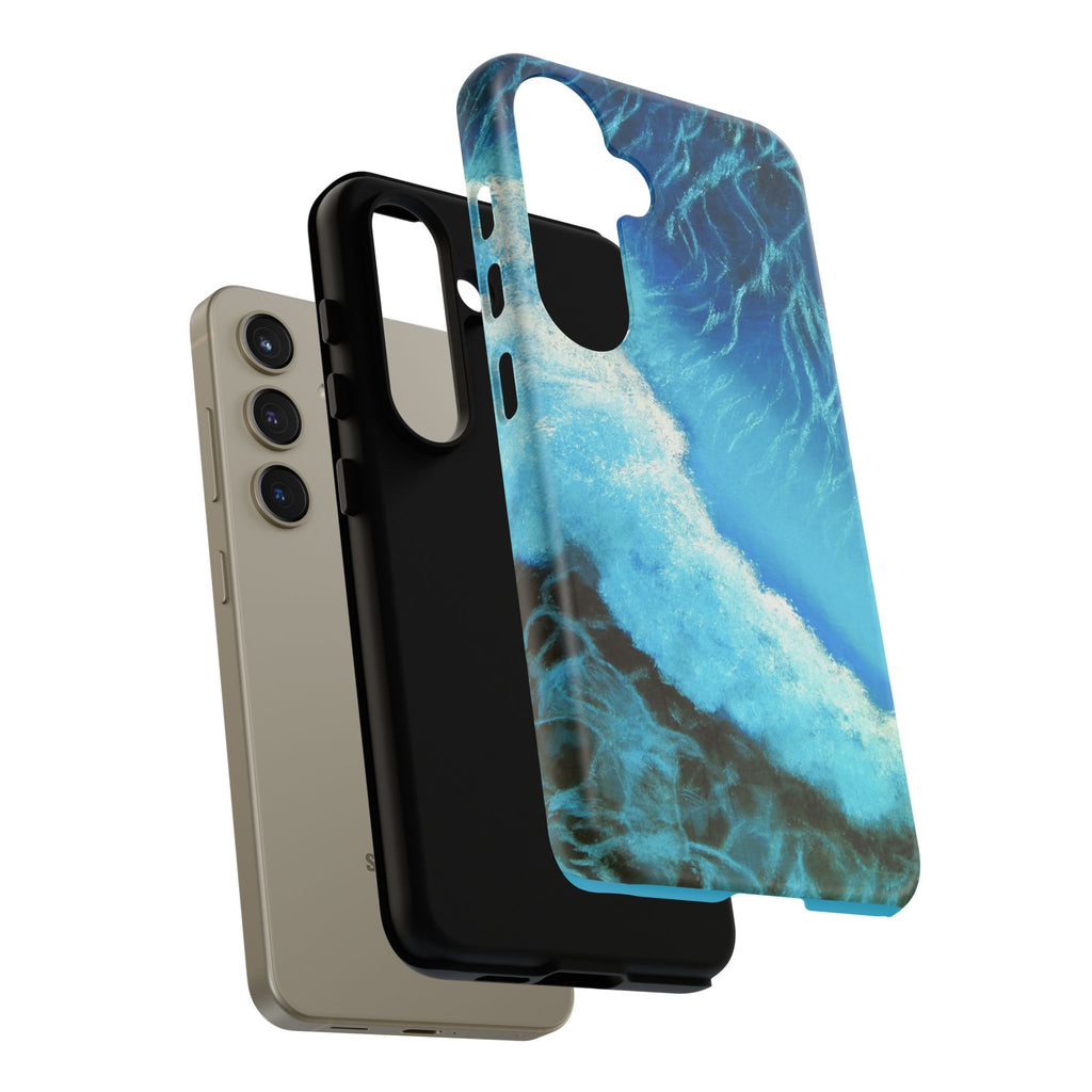Ocean Wave Tough Phone Case — Blue Sea Water Protective Cover