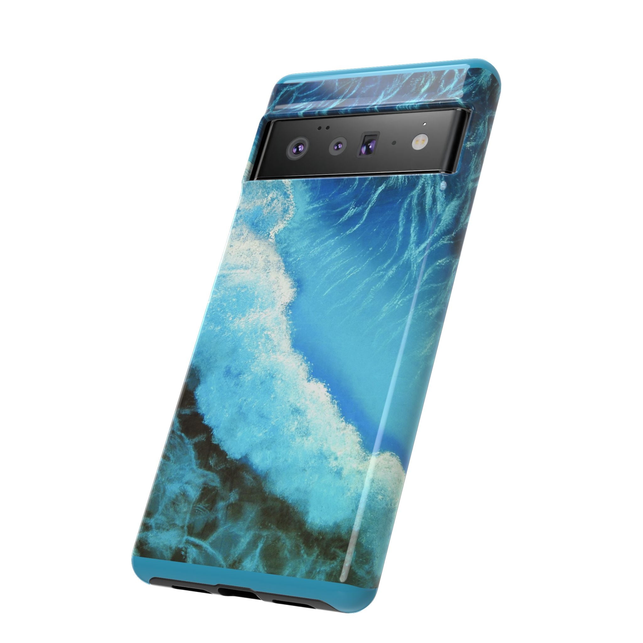 Ocean Wave Tough Phone Case — Blue Sea Water Protective Cover