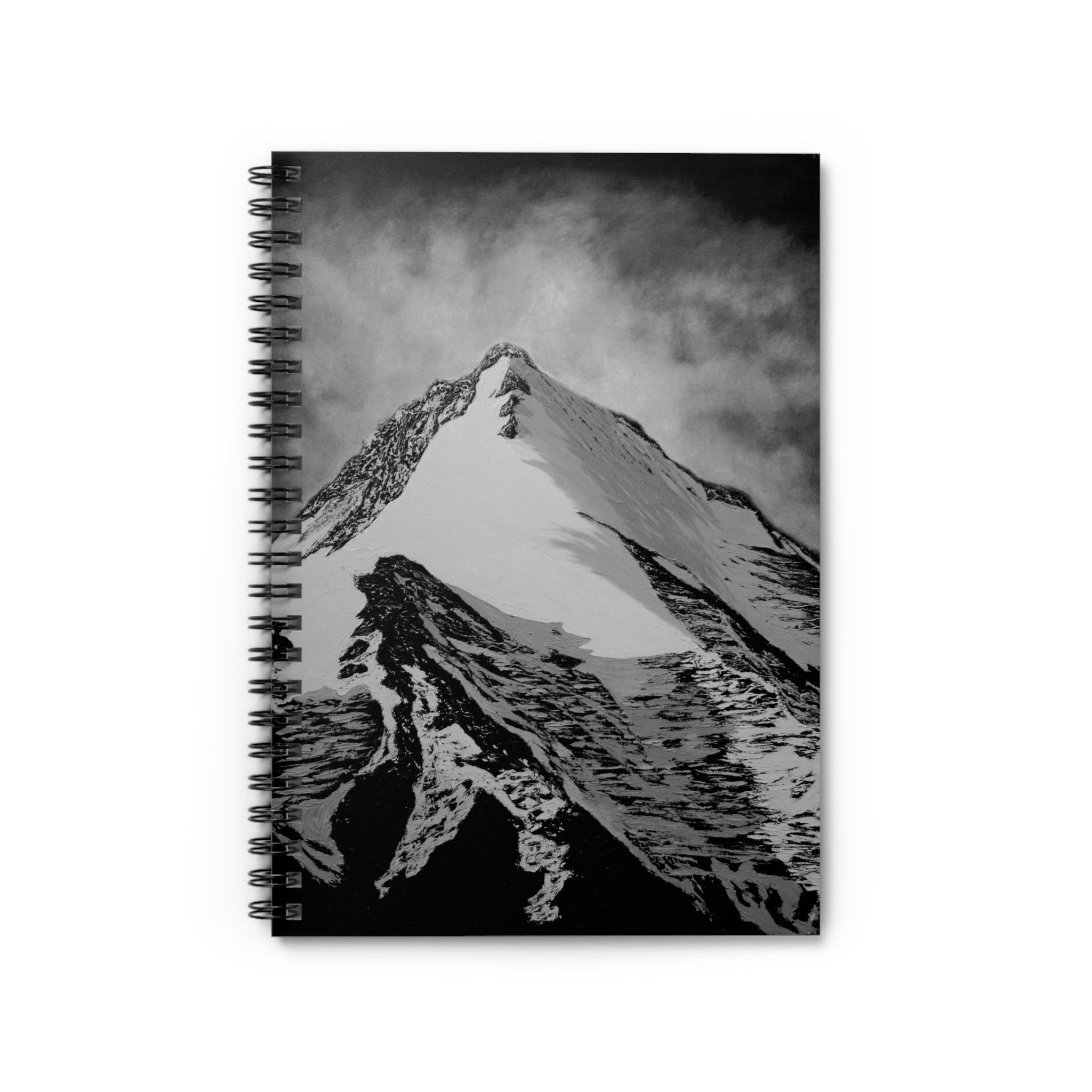 Mountain Peak Black & White Spiral Notebook — Ruled Journal for Notes, Travel & Outdoor Lovers