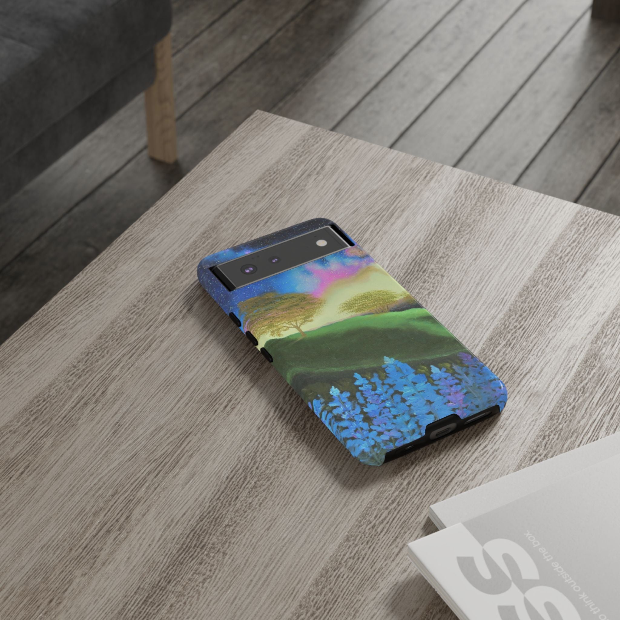 Aurora Nightscape Phone Case — Galaxy Meadow Protective Case