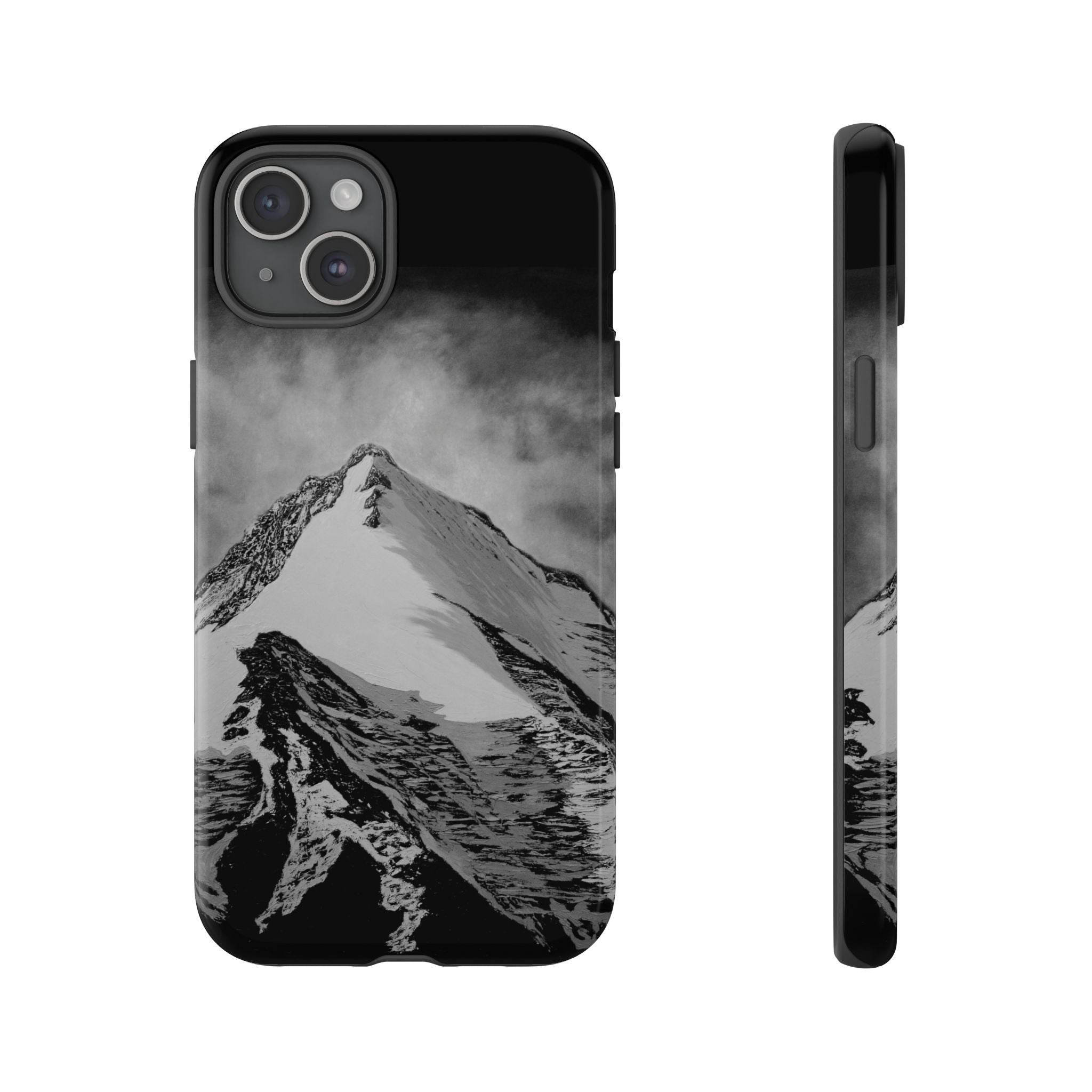 Mountain Peak Phone Case — Black & White Alpine Protective Case