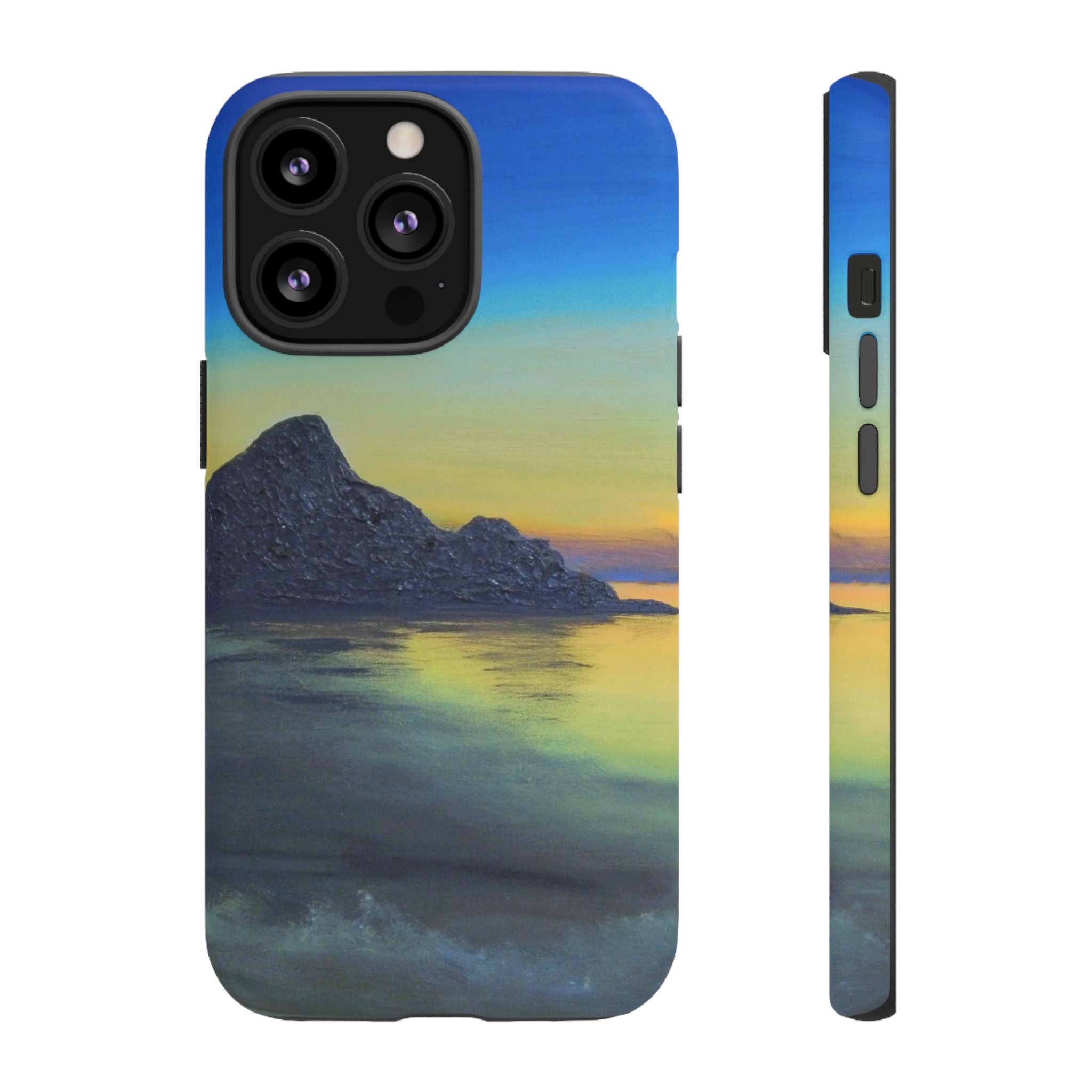 Sunset Cove Phone Case — Durable Protective Tough Case with Tranquil Beach Landscape