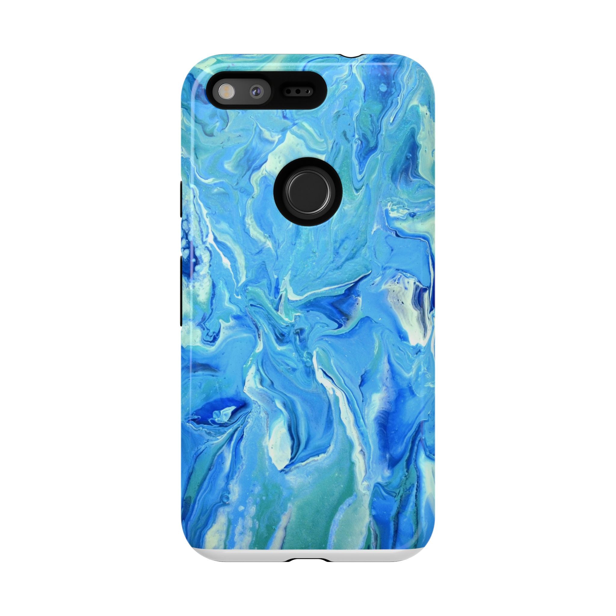 Blue Marble Tough Phone Case — Ocean Swirl Protective iPhone Cover