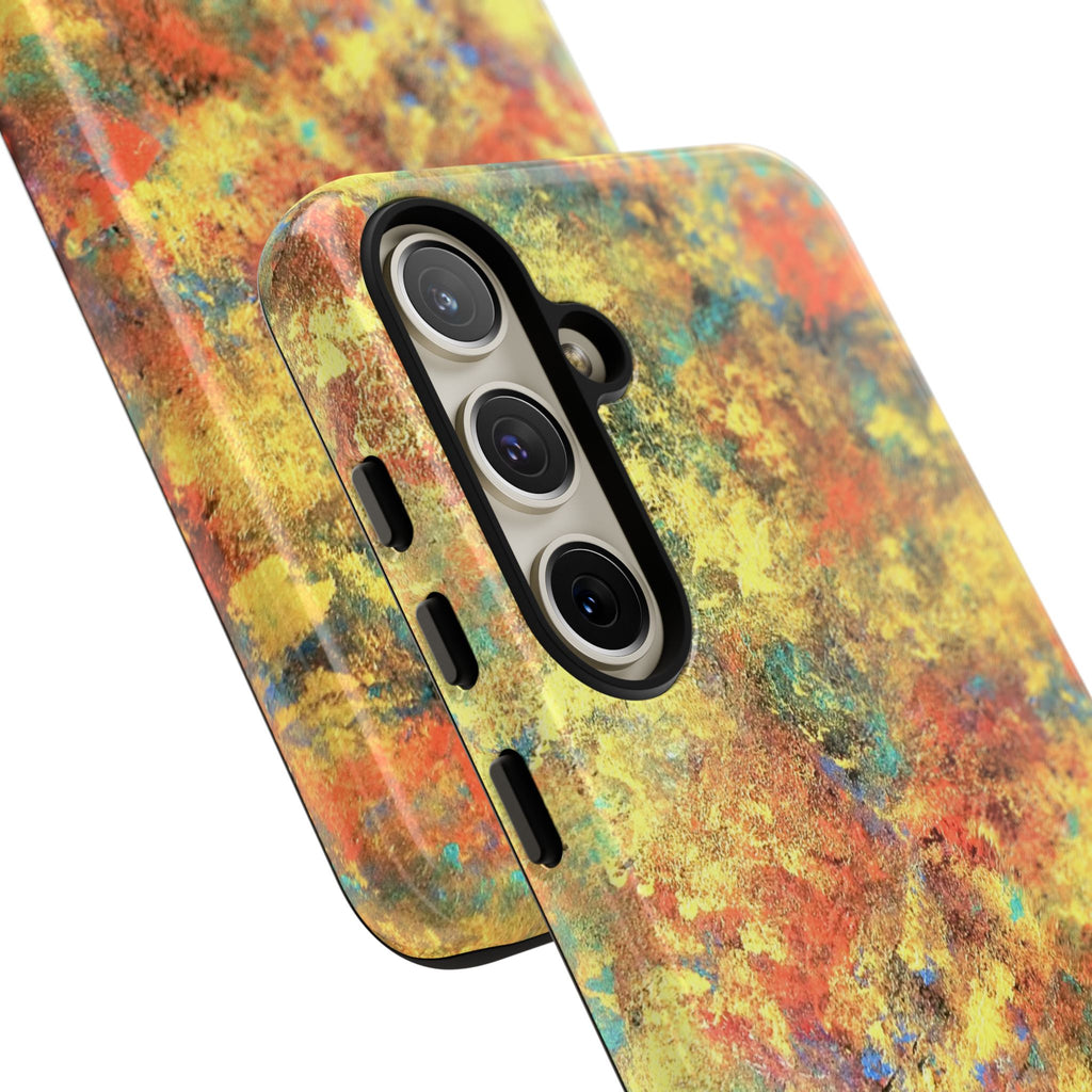 Abstract Autumn Marble Phone Case — Protective iPhone Cover with Warm Fall Colors