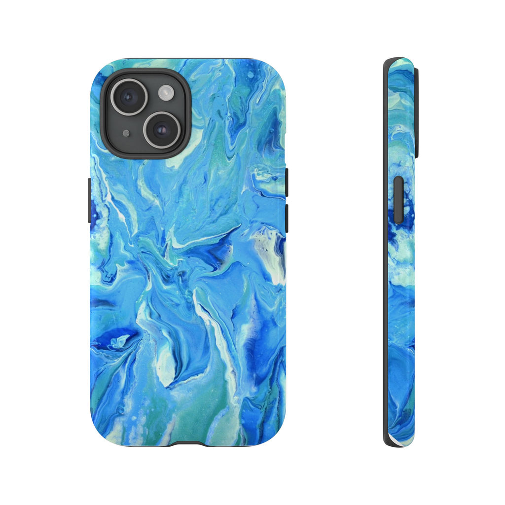 Blue Marble Tough Phone Case — Ocean Swirl Protective iPhone Cover