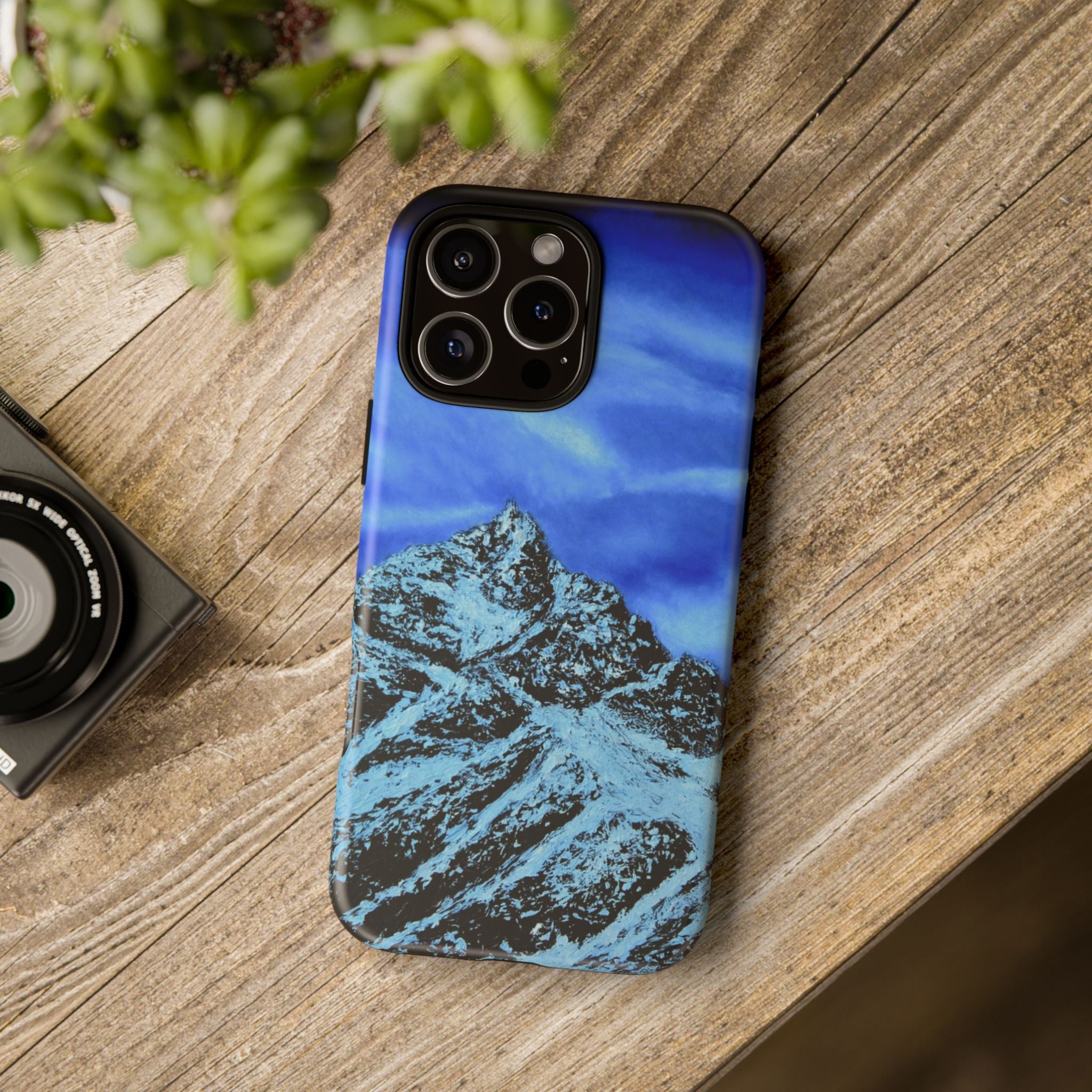 Mountain Peak Blue Tough Phone Case — Rugged Protective iPhone Cover