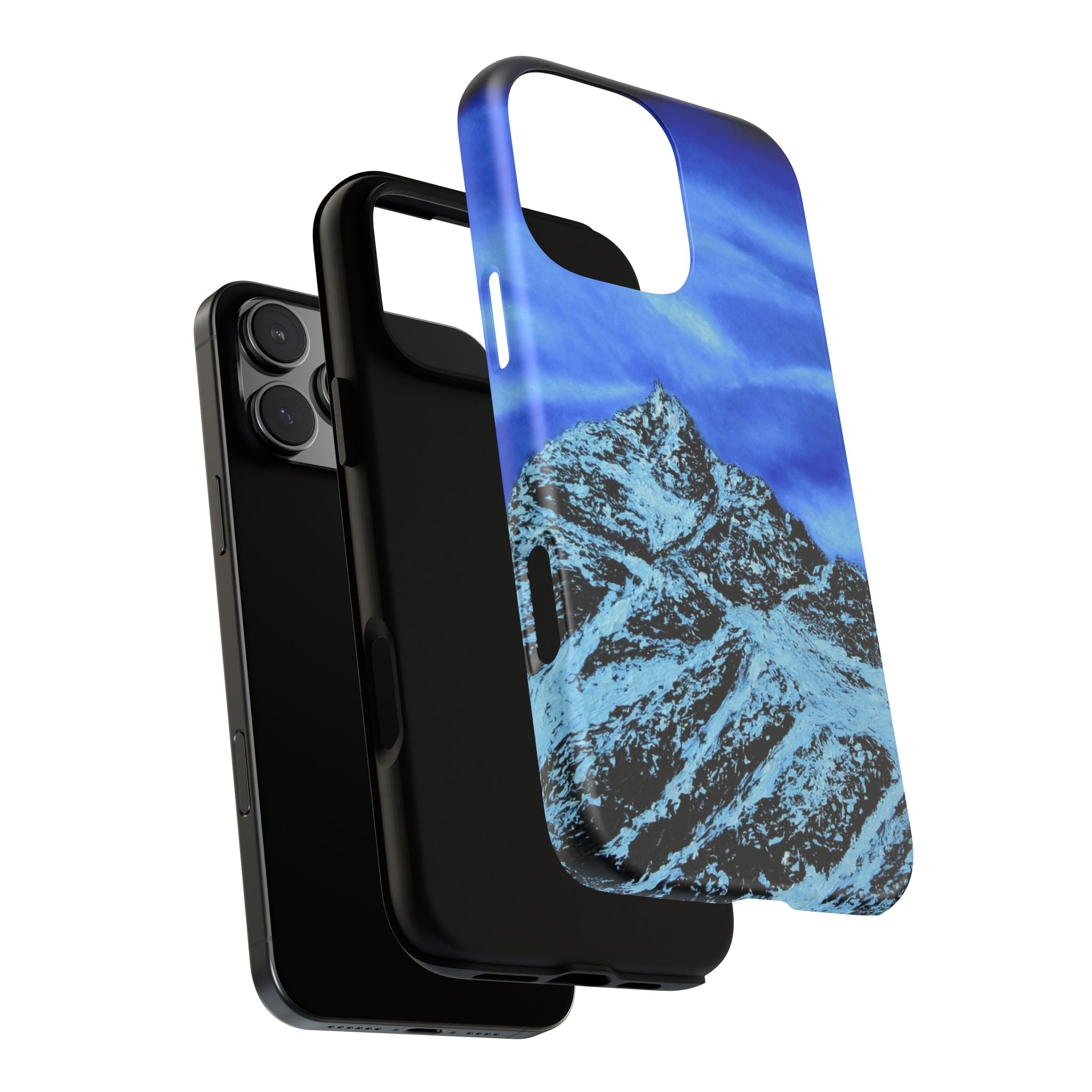 Mountain Peak Blue Tough Phone Case — Rugged Protective iPhone Cover