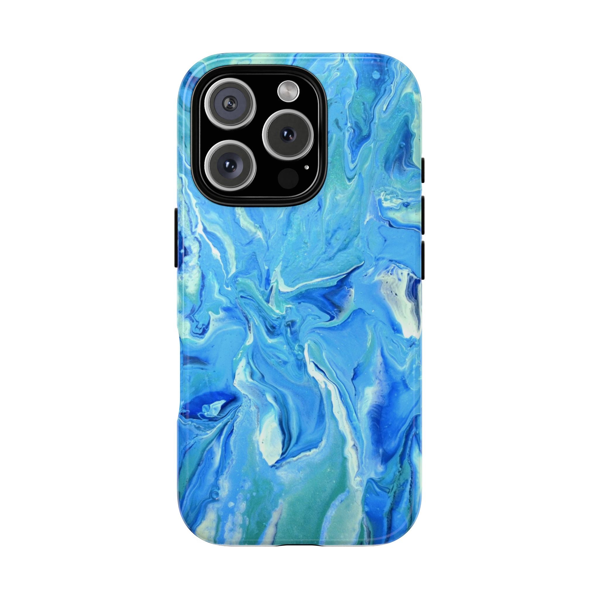 Blue Marble Tough Phone Case — Ocean Swirl Protective iPhone Cover