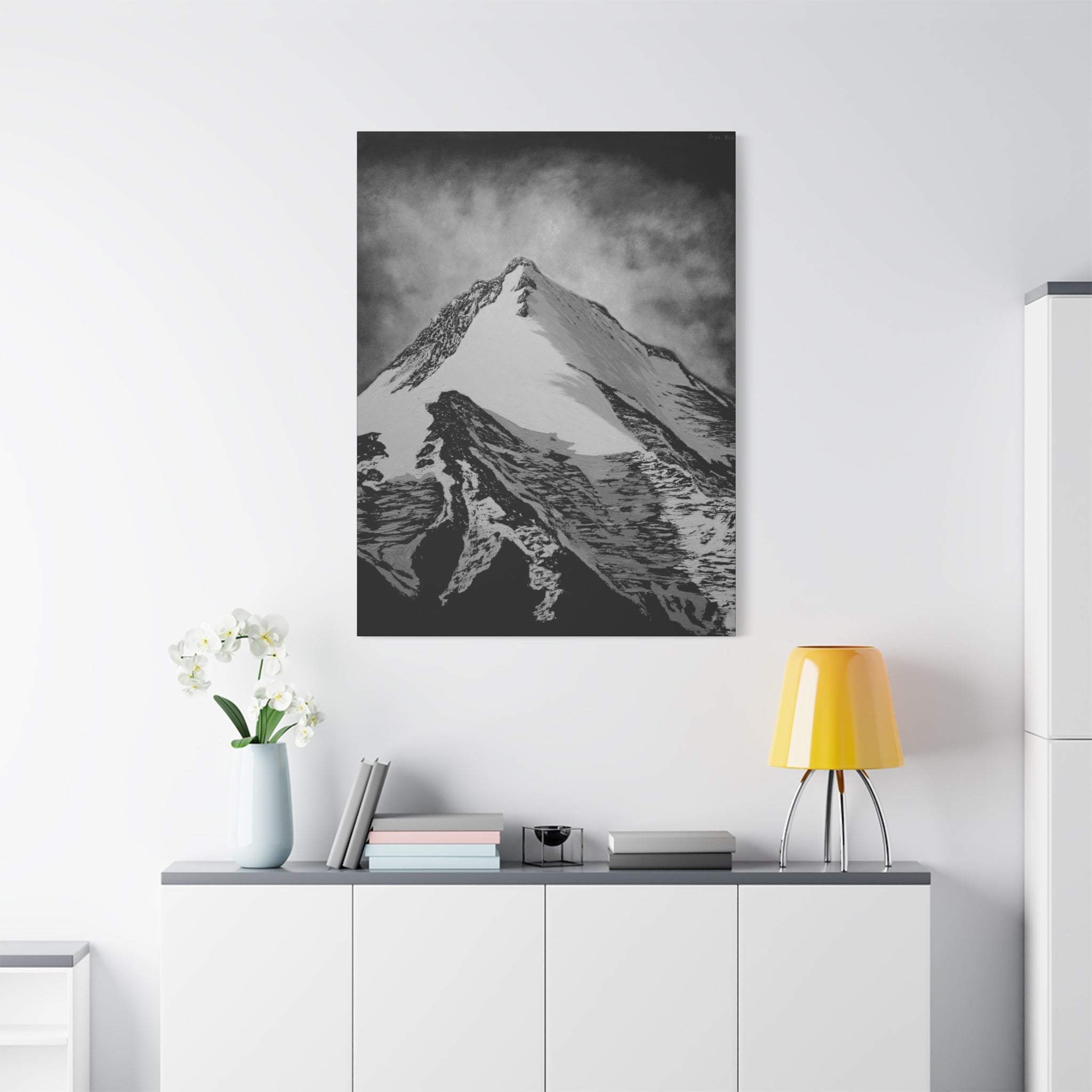 Copy of Black & White  Mountain Canvas Print — Black & White Peak Wall Art