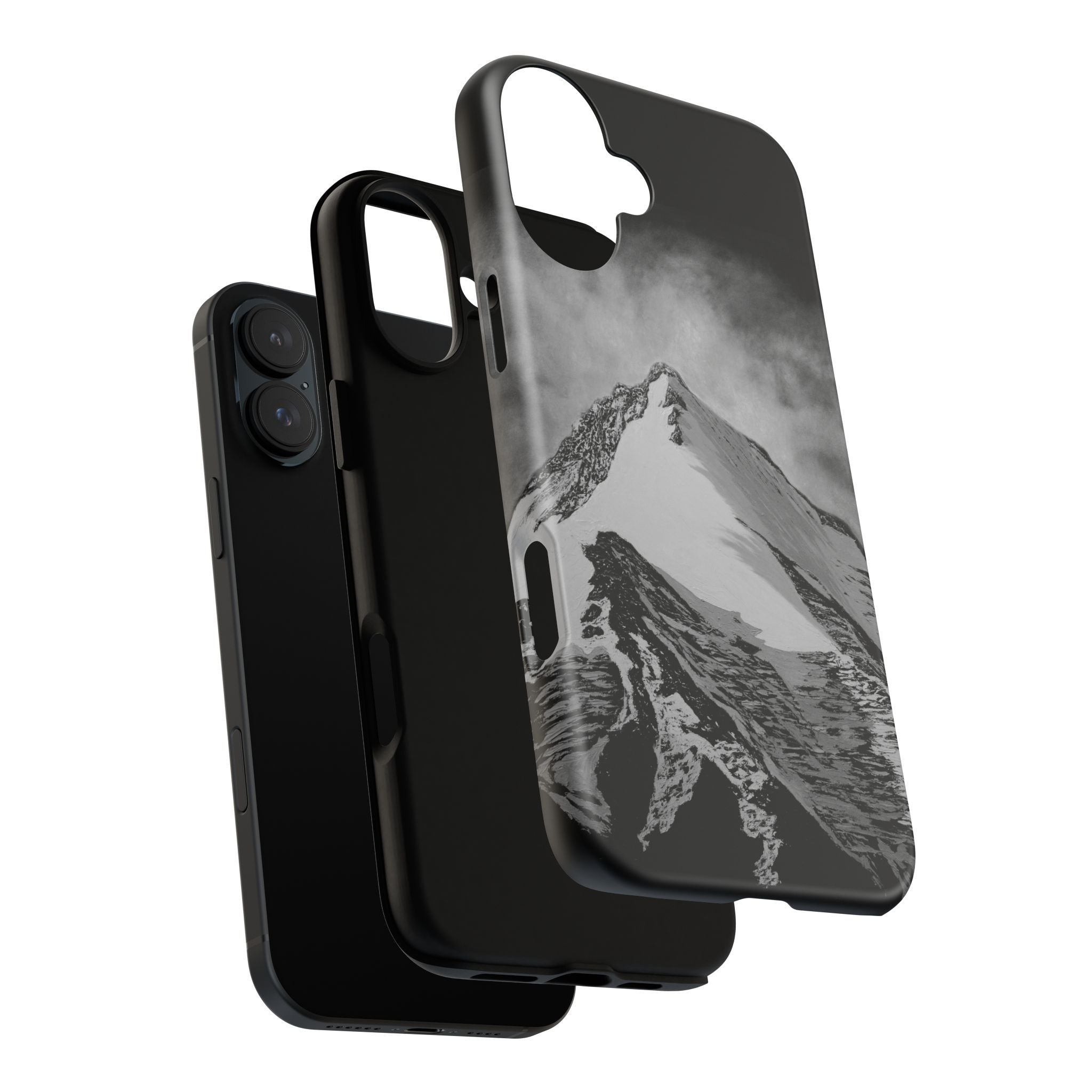 Mountain Peak Phone Case — Black & White Alpine Protective Case