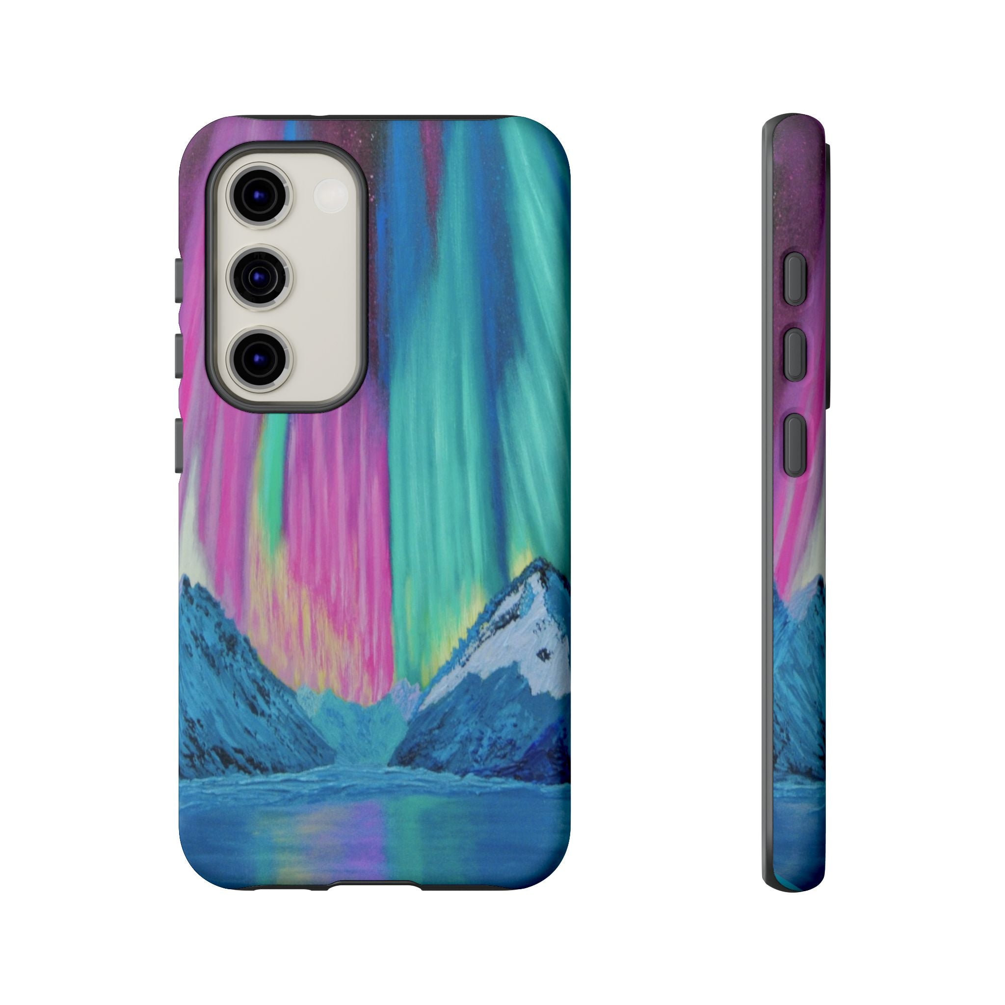 Aurora Mountain Tough Phone Case — Northern Lights Protective iPhone Cover