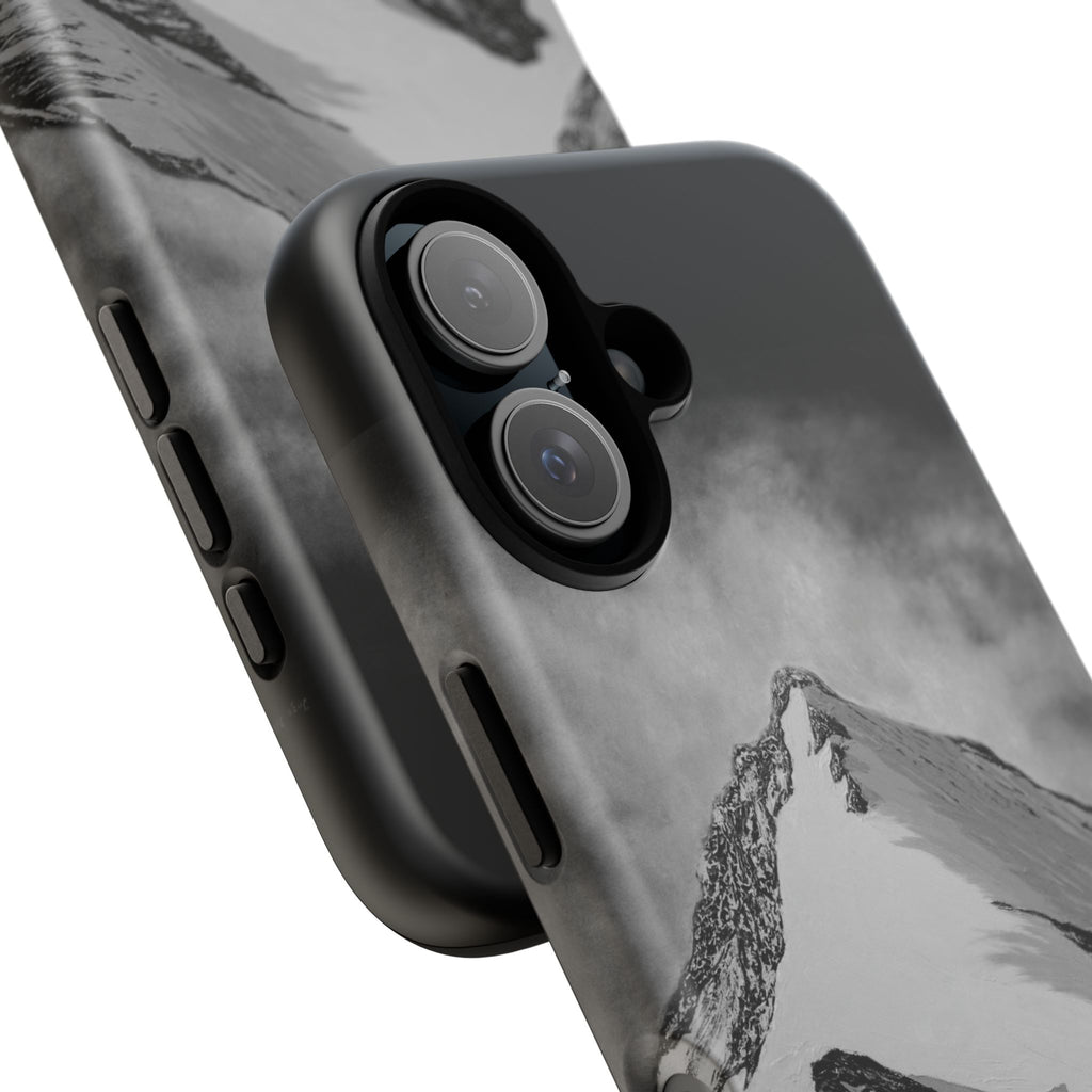 Mountain Peak Phone Case — Black & White Alpine Protective Case