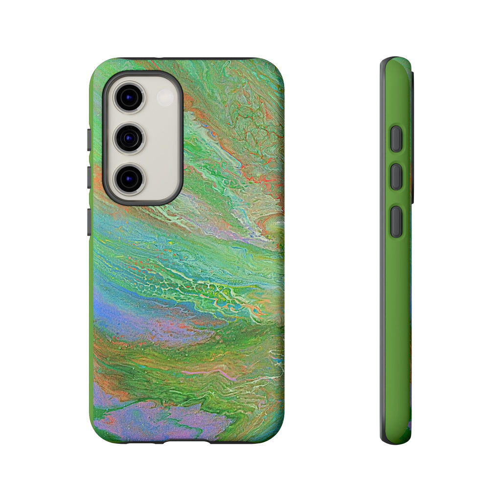 Marbled Green Abstract Phone Case — Protective Tough Case for iPhone