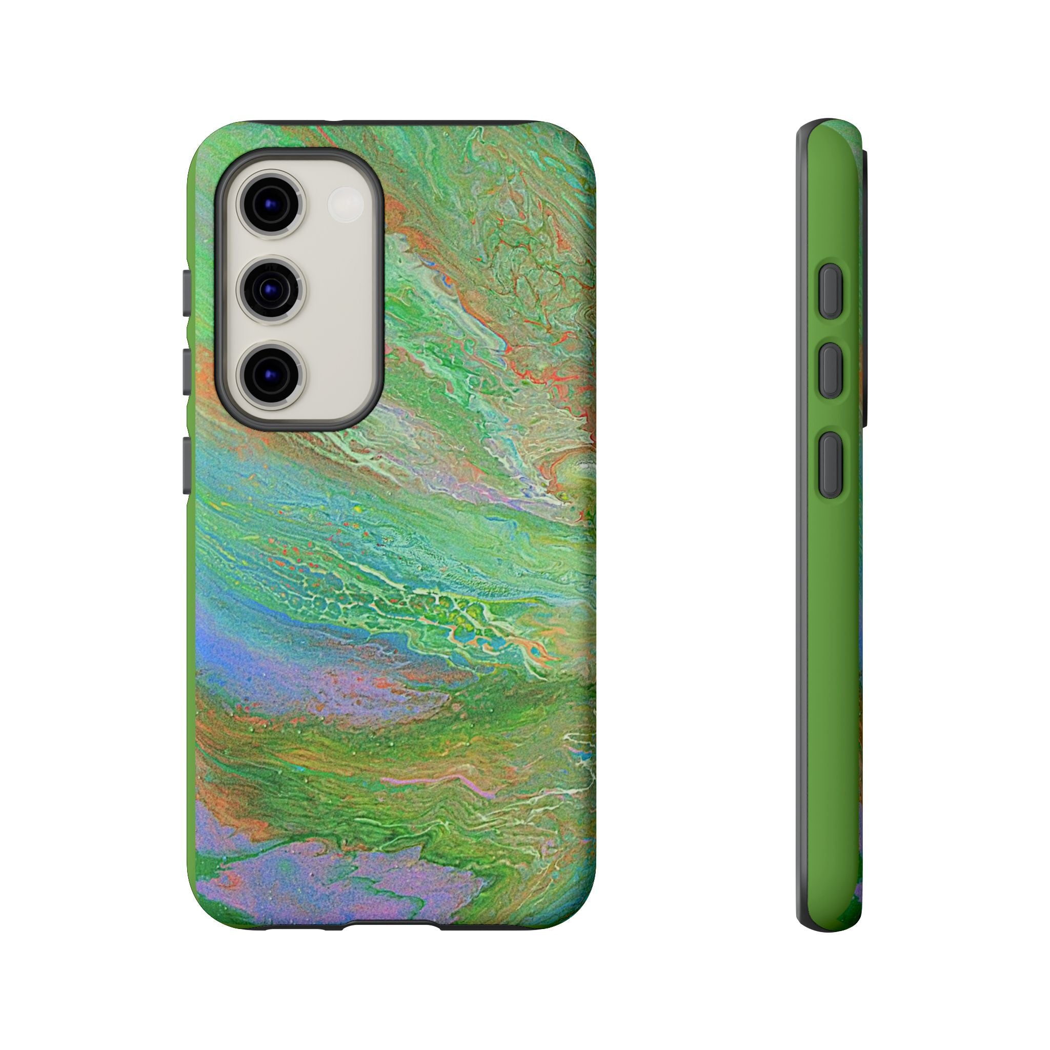Marbled Green Abstract Phone Case — Protective Tough Case for iPhone