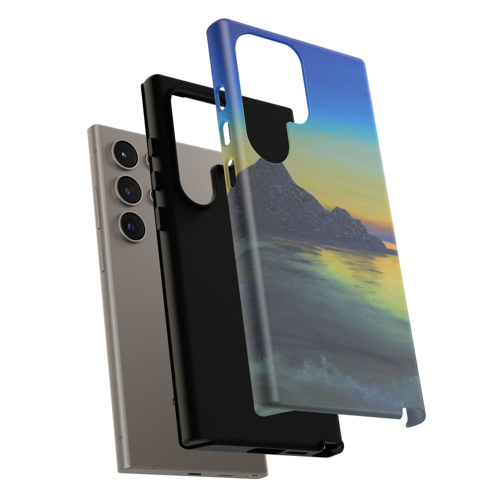 Sunset Cove Phone Case — Durable Protective Tough Case with Tranquil Beach Landscape