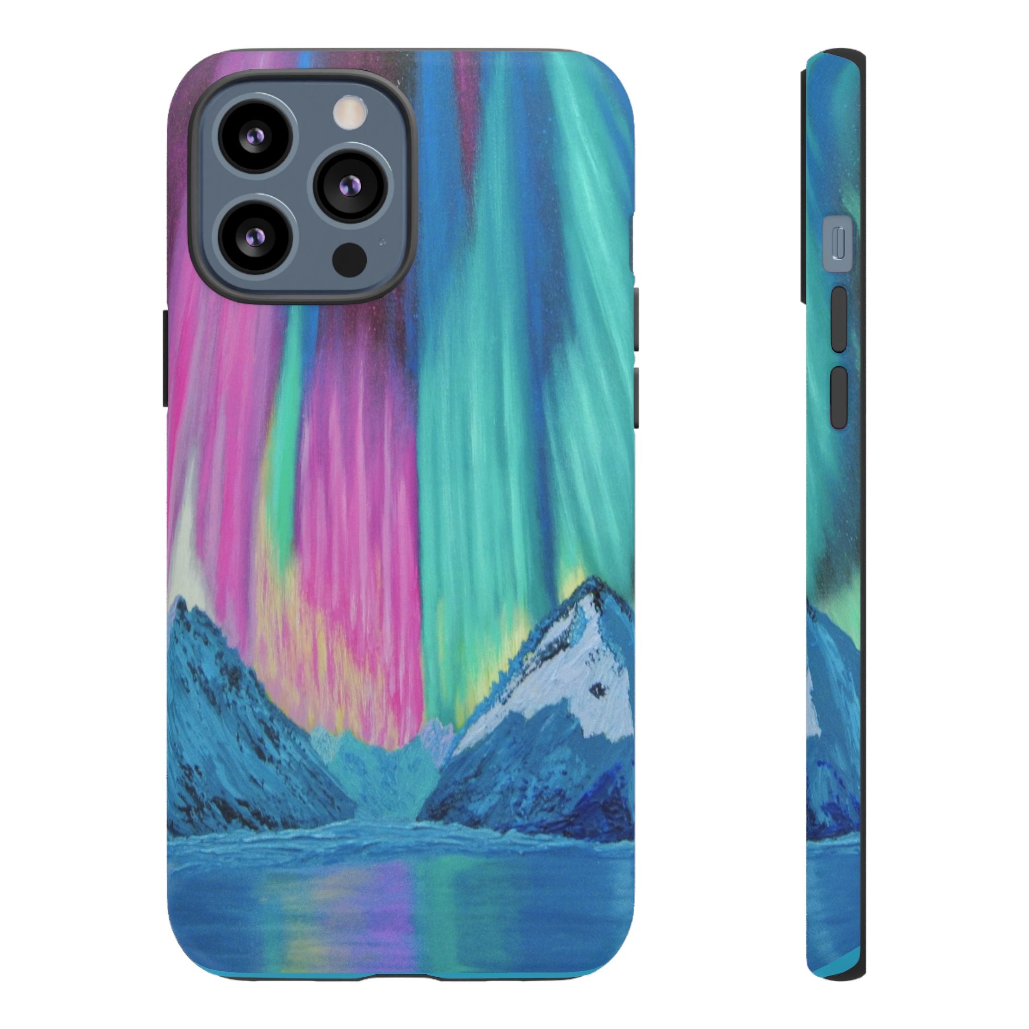 Aurora Mountain Tough Phone Case — Northern Lights Protective iPhone Cover