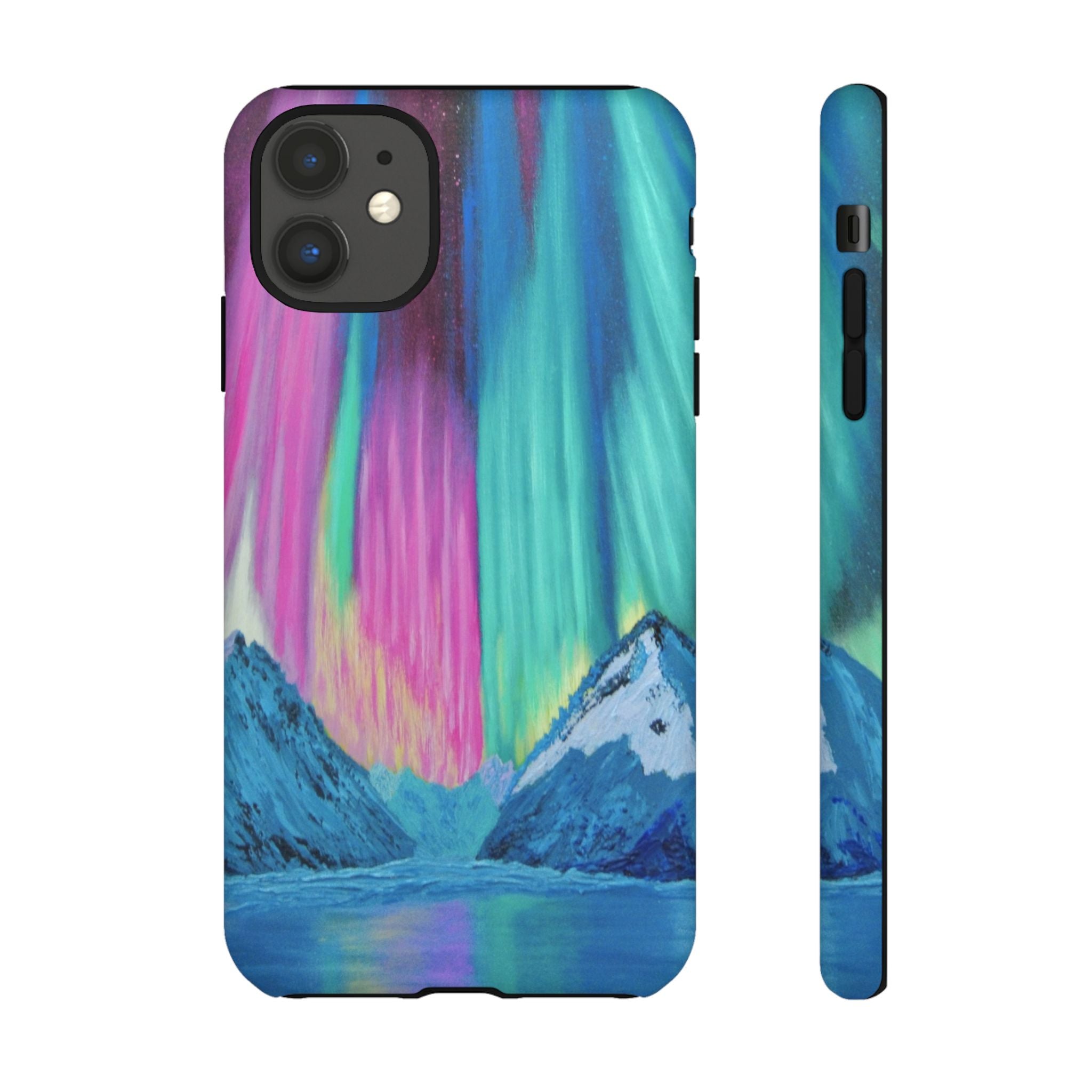 Aurora Mountain Tough Phone Case — Northern Lights Protective iPhone Cover