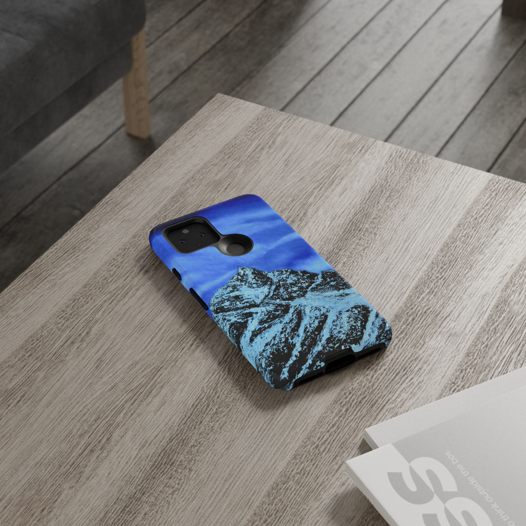 Mountain Peak Blue Tough Phone Case — Rugged Protective iPhone Cover