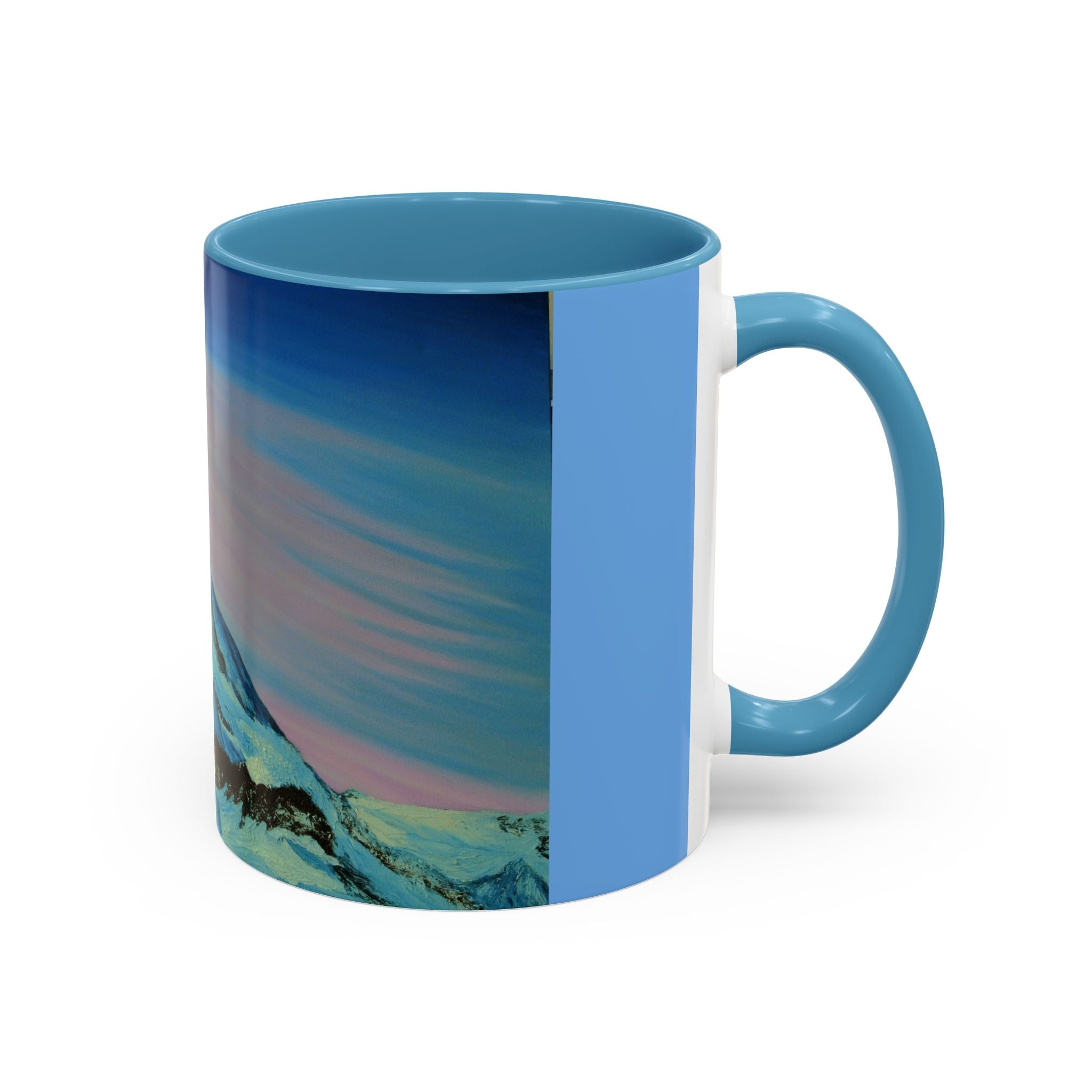 Mountain Sunrise Accent Coffee Mug — Scenic Alpine Art 11/15oz