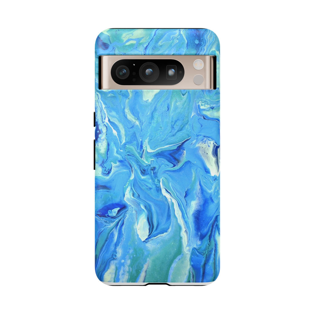 Blue Marble Tough Phone Case — Ocean Swirl Protective iPhone Cover