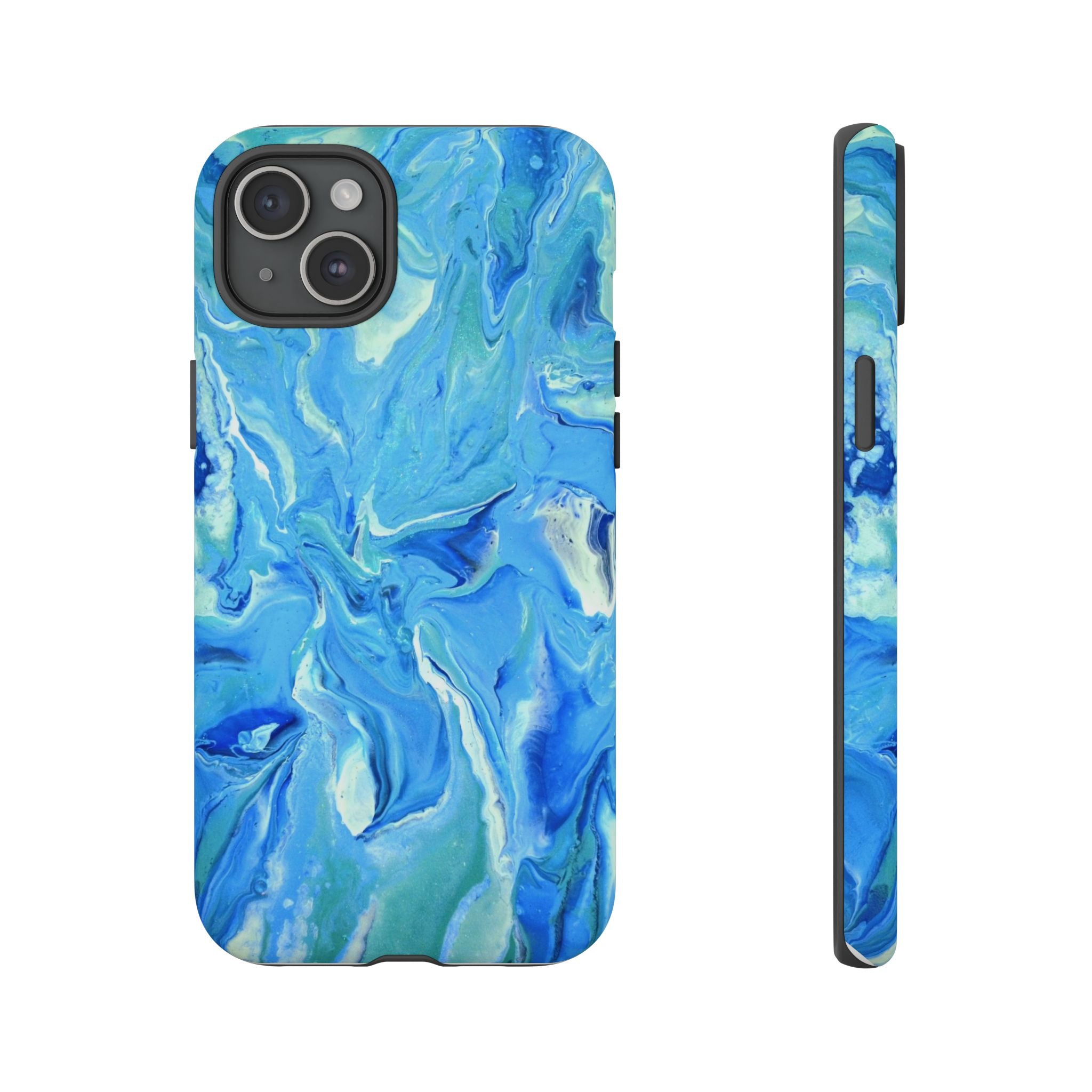 Blue Marble Tough Phone Case — Ocean Swirl Protective iPhone Cover