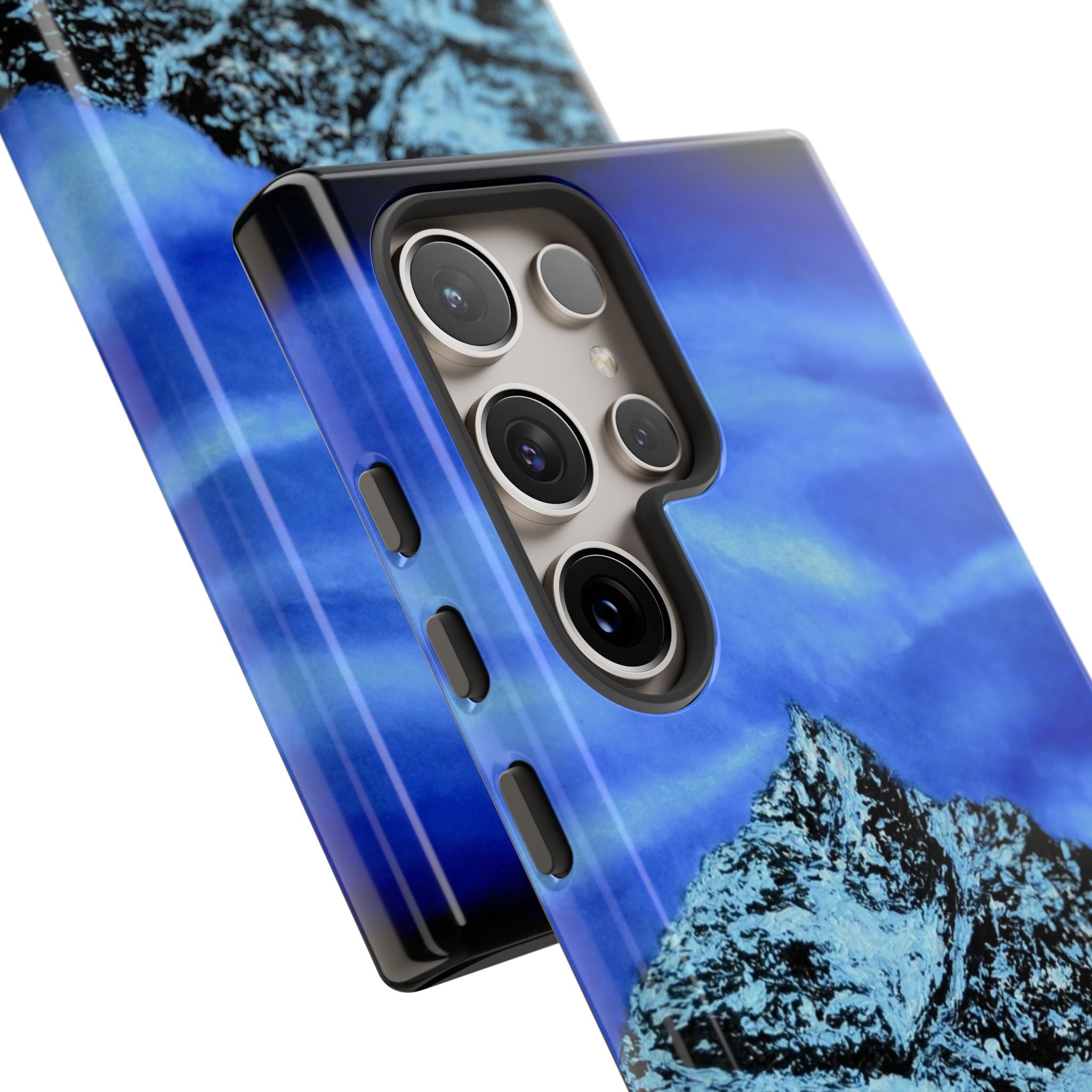 Mountain Peak Blue Tough Phone Case — Rugged Protective iPhone Cover