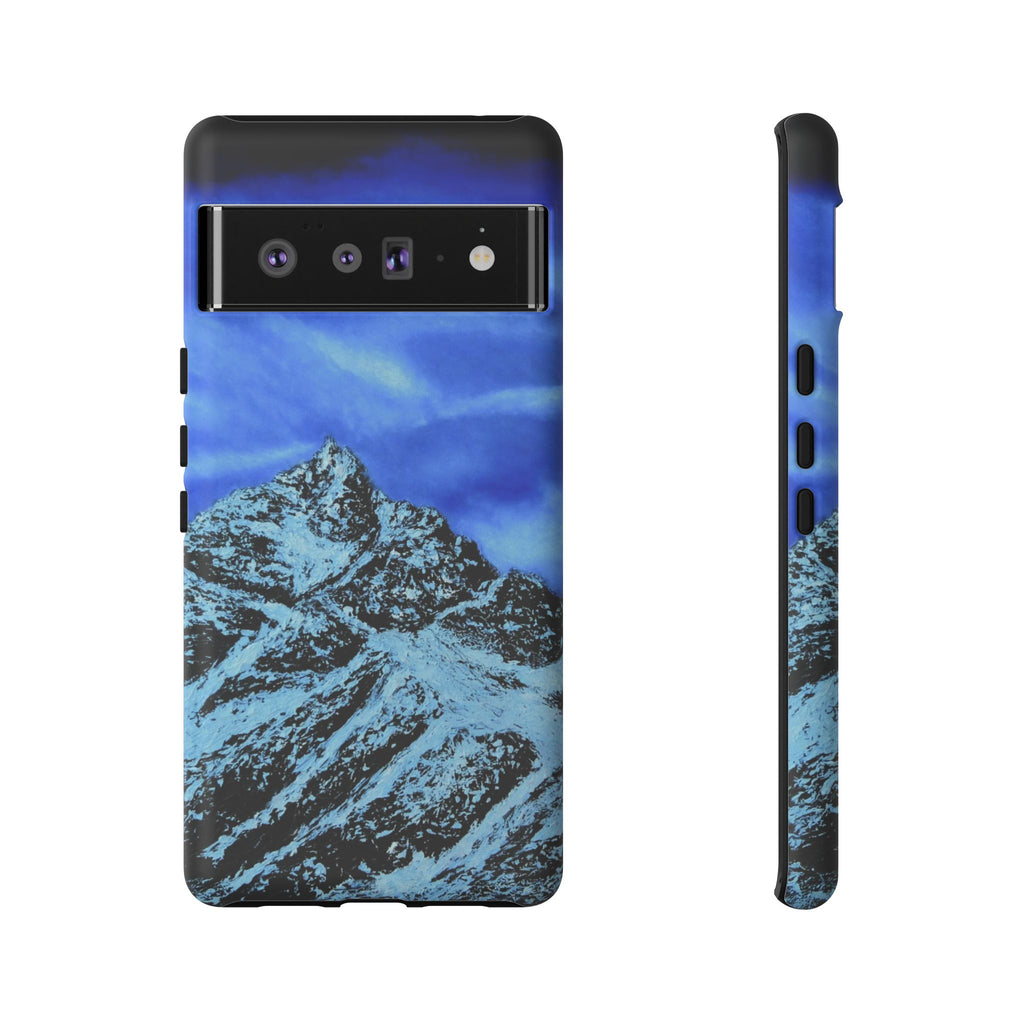 Mountain Peak Blue Tough Phone Case — Rugged Protective iPhone Cover