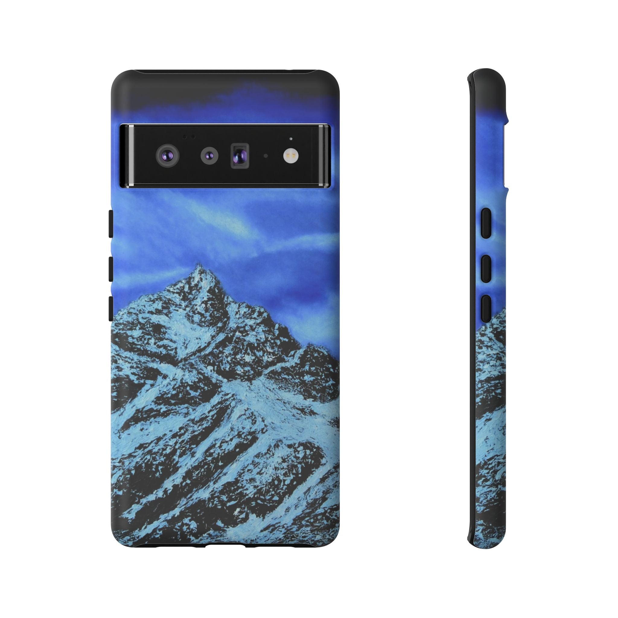 Mountain Peak Blue Tough Phone Case — Rugged Protective iPhone Cover
