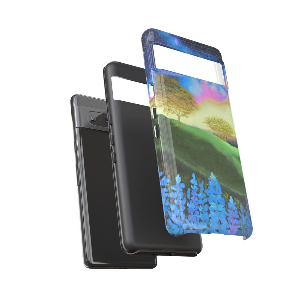 Aurora Nightscape Phone Case — Galaxy Meadow Protective Case