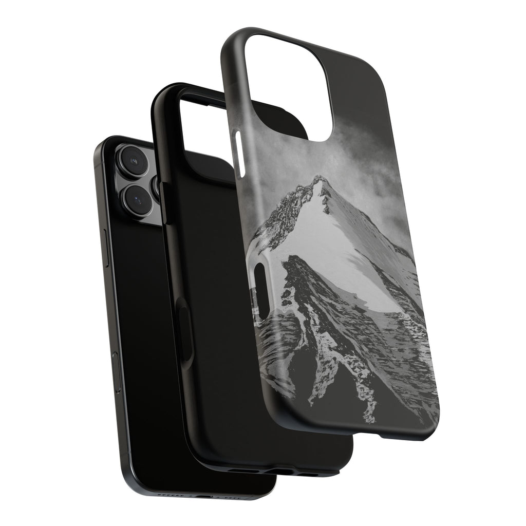 Mountain Peak Phone Case — Black & White Alpine Protective Case