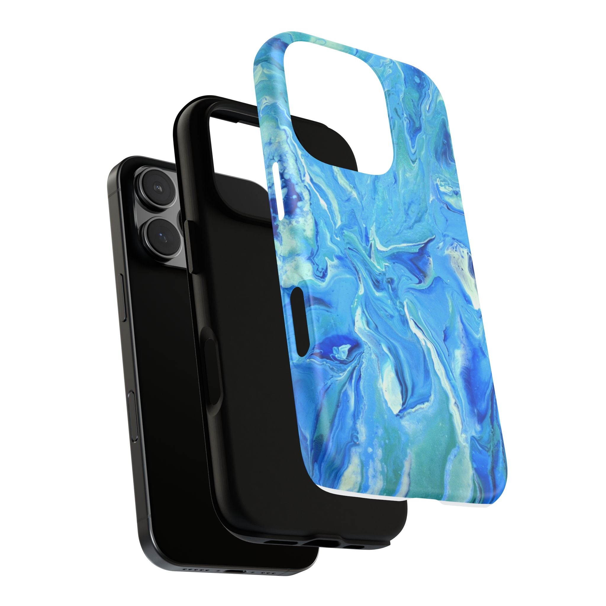 Blue Marble Tough Phone Case — Ocean Swirl Protective iPhone Cover