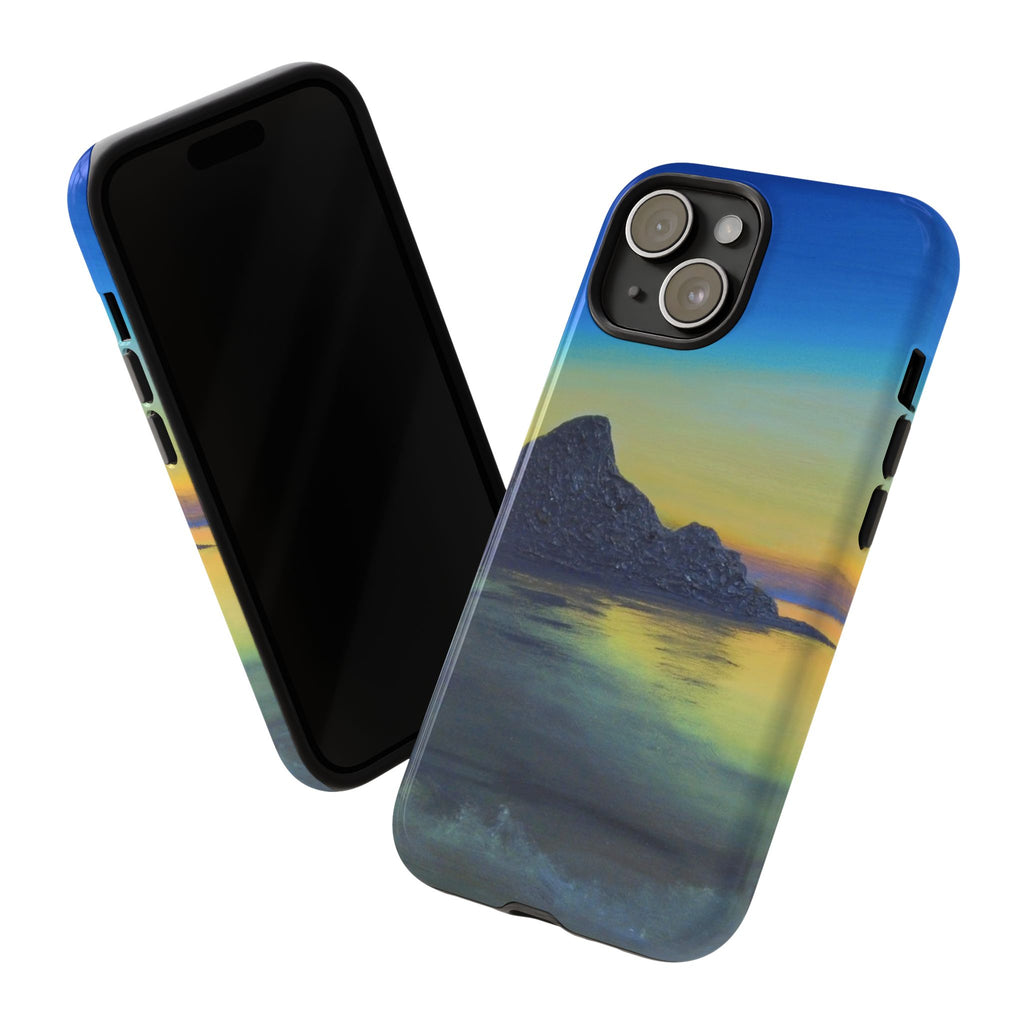 Sunset Cove Phone Case — Durable Protective Tough Case with Tranquil Beach Landscape