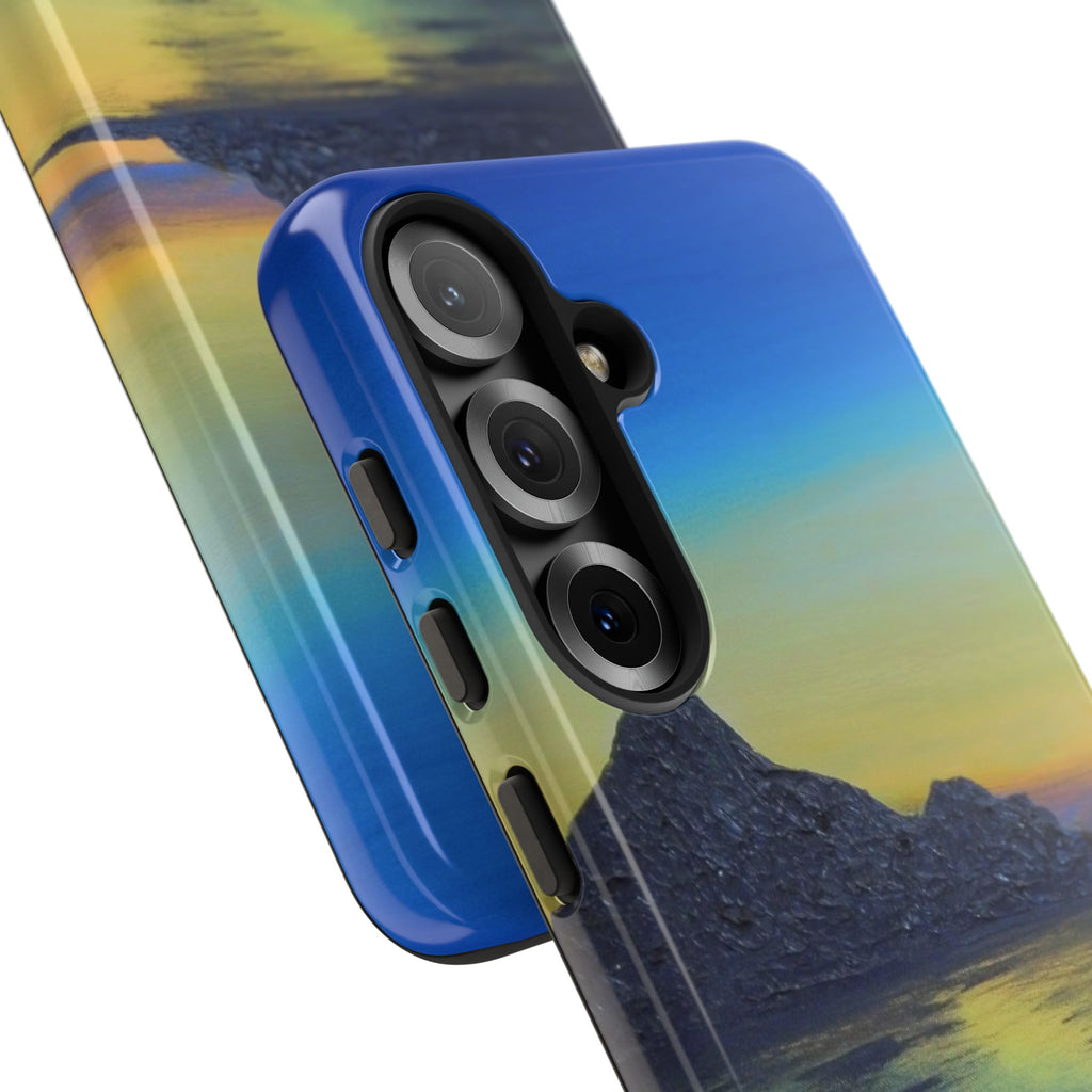 Sunset Cove Phone Case — Durable Protective Tough Case with Tranquil Beach Landscape