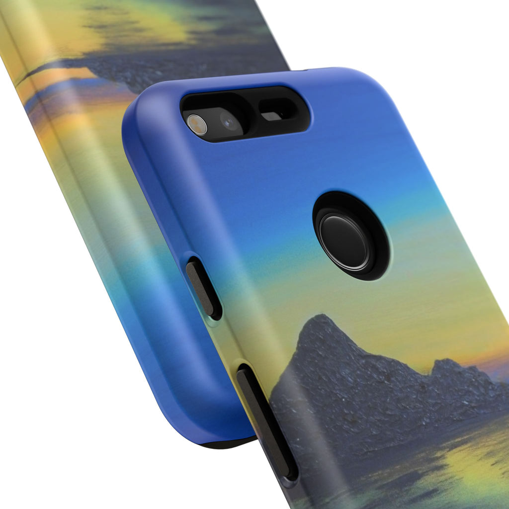 Sunset Cove Phone Case — Durable Protective Tough Case with Tranquil Beach Landscape